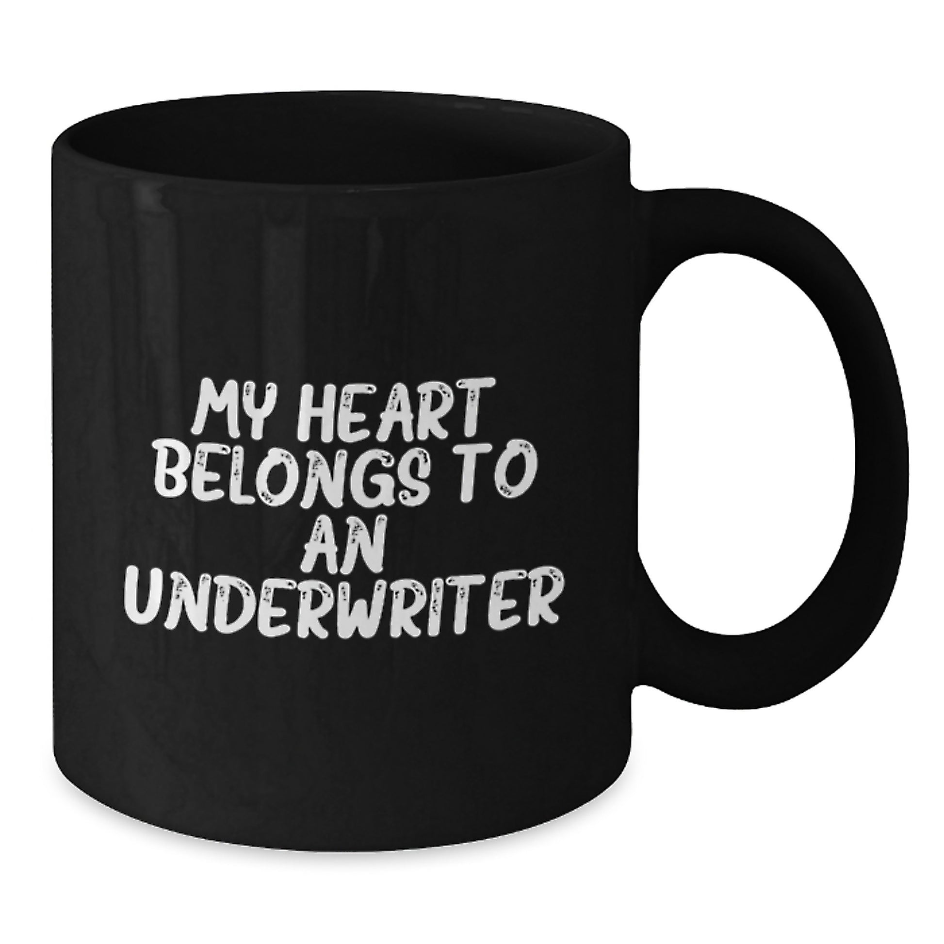 Funny 'My Heart Belongs To An Underwriter' Black Coffee Mug Underwriter Gifts from Men for Christmas Unique Gifts - Additional