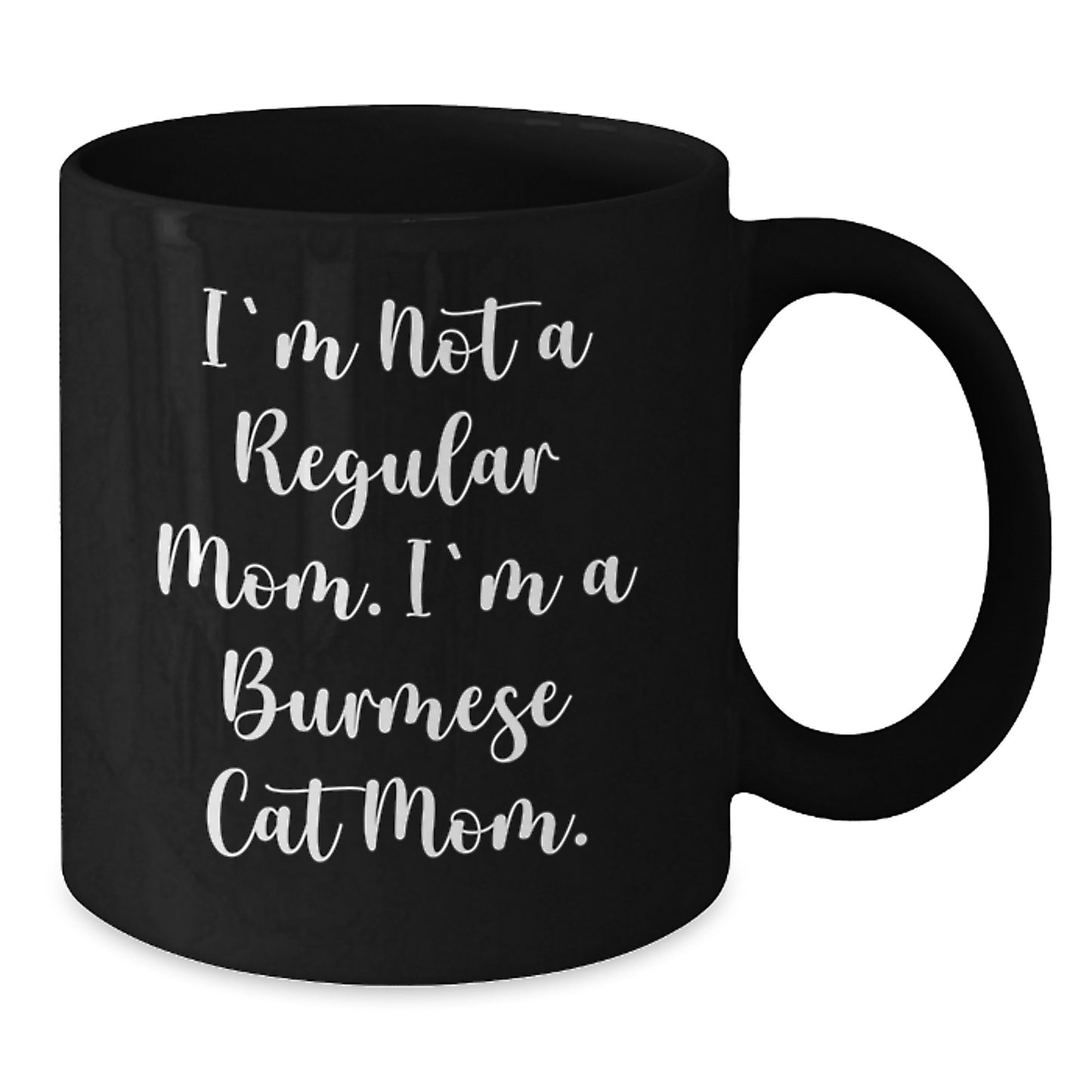 Burmese Cat Mom's Funny Christmas Unique Gifts for Cat Ladies from Friends and Family Black Coffee Mug - Additional