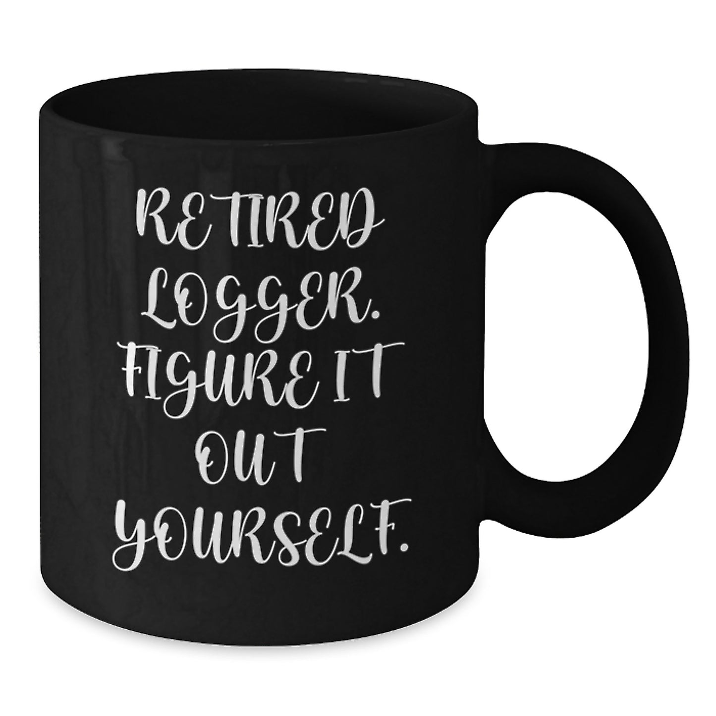 Funny Logger Gifts, Black Coffee Mug, 'Retired Logger. Figure It Out Yourself.' for Christmas Unique Gifts from Friends to Men, Logger Enthusiasts - Additional