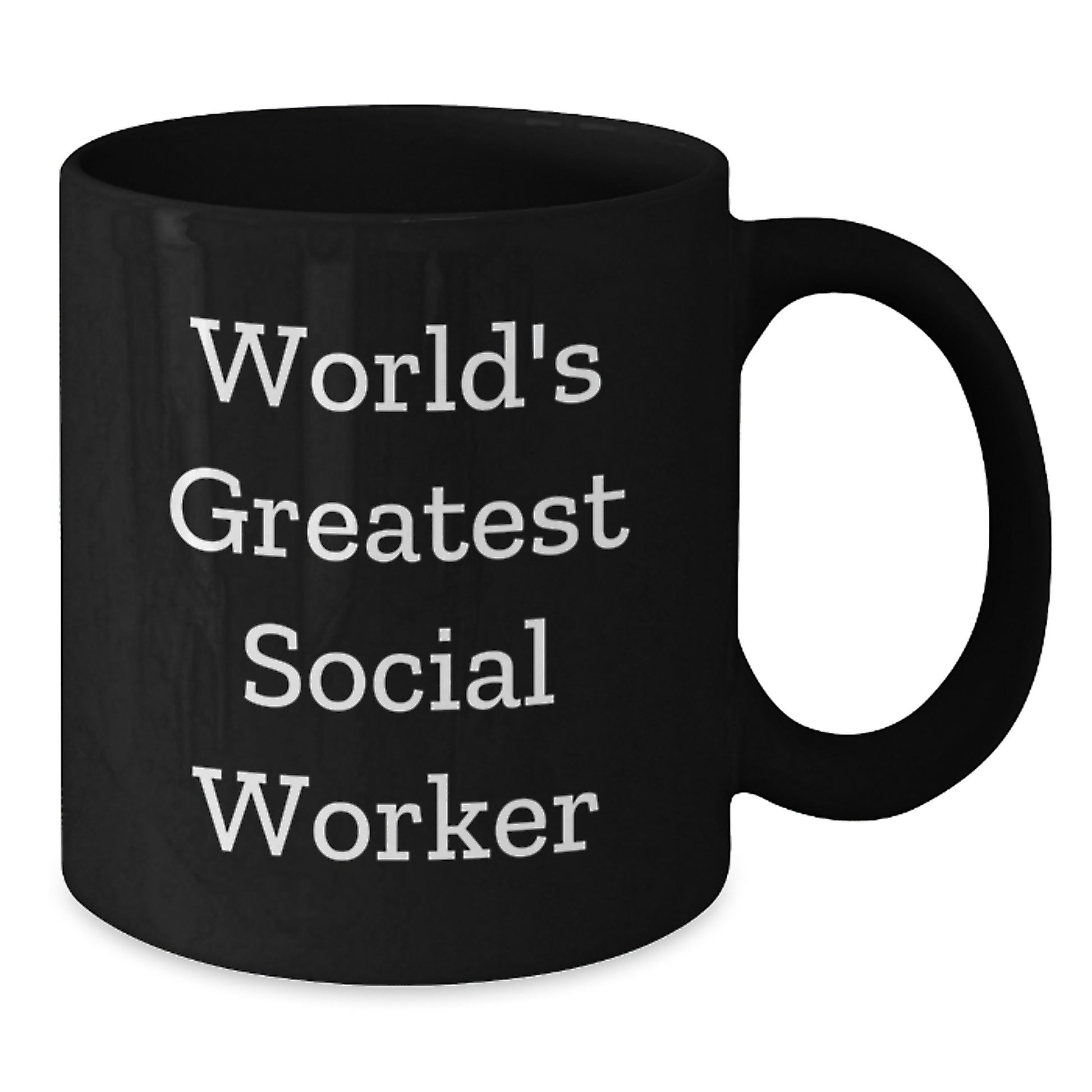 Funny Social Worker Black Coffee Mug, Gifts from Women to Men on Father's Day, 'World's Greatest Social Worker' Quote - Additional