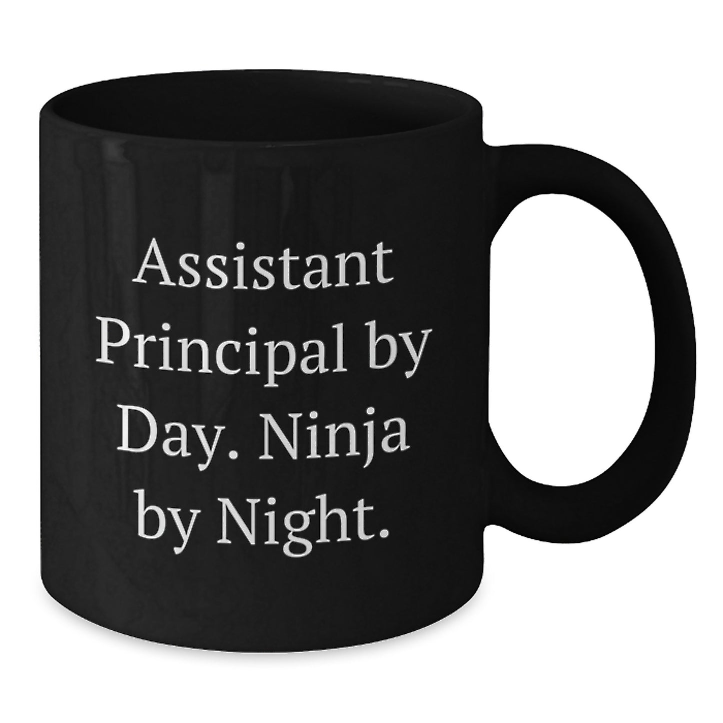 Funny Assistant Principal Gifts, Birthday Unique Mugs for Assistant Principals, Black Coffee Mug with Quote 'Assistant Principal By Day. Ninja By Night.' from Friends - Additional