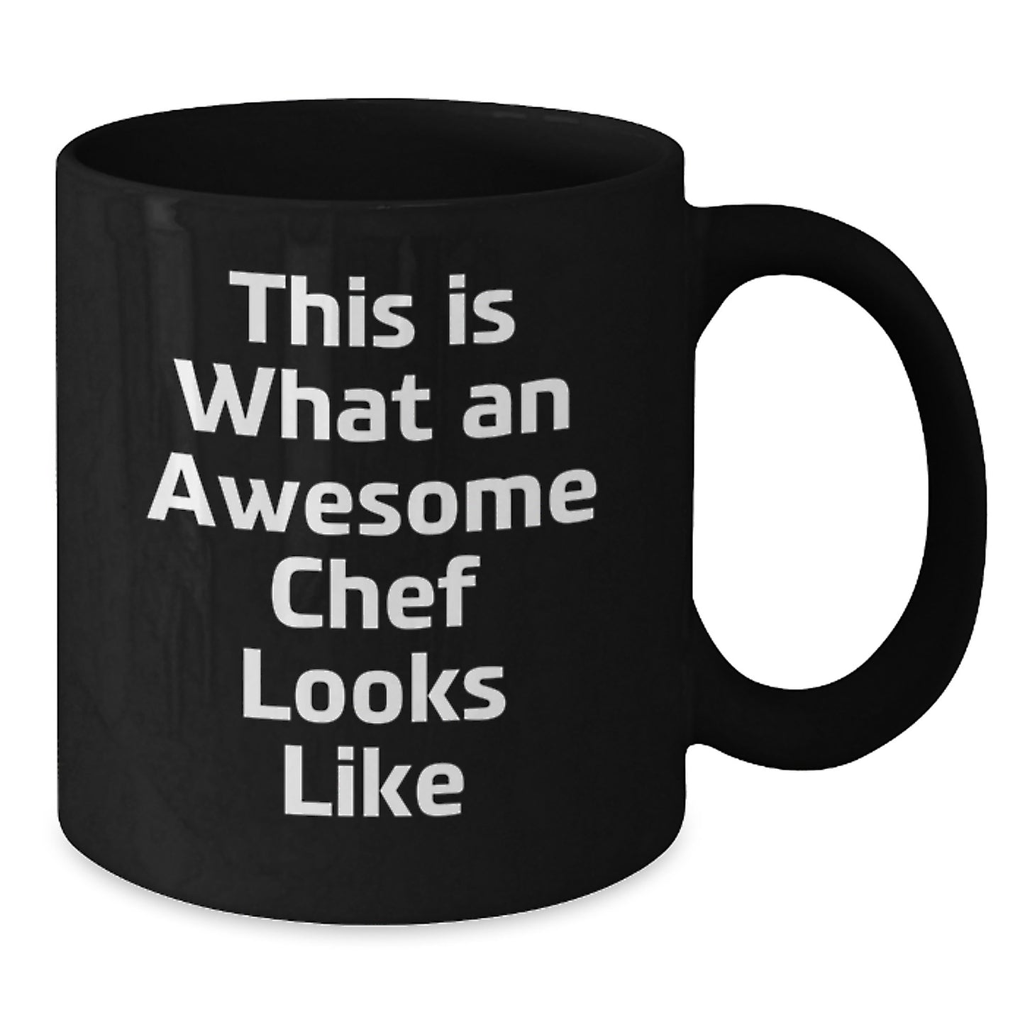Funny Chef Gifts for Men from Family - 'This Is What An Awesome Chef Looks Like' Black Coffee Mug for Birthday - Additional