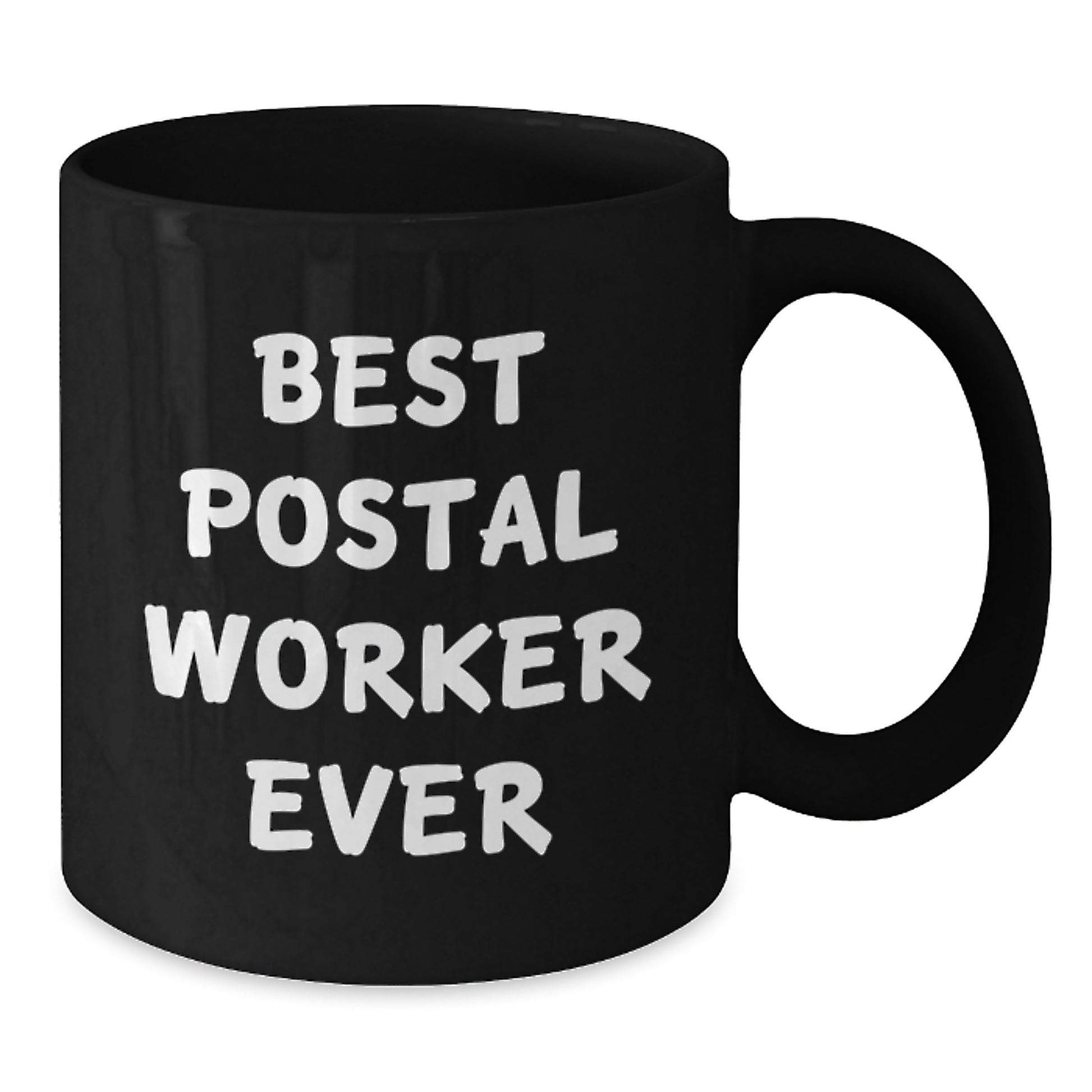 Funny Gifts from Friends for the Best Postal Worker Ever - Black Coffee Mug Birthday Unique Gifts - Additional