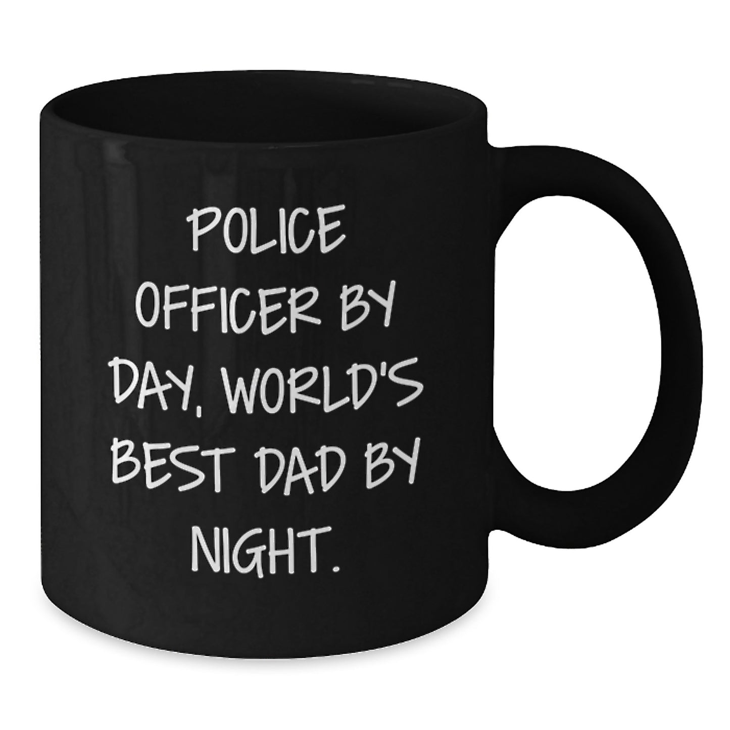 Police Officer Gifts, Funny Coffee Mugs for Men, Graduation Unique Gifts from Family, Friends, or Coworkers, 'Police Officer By Day, World's Best Dad By Night.' Quote - Additional