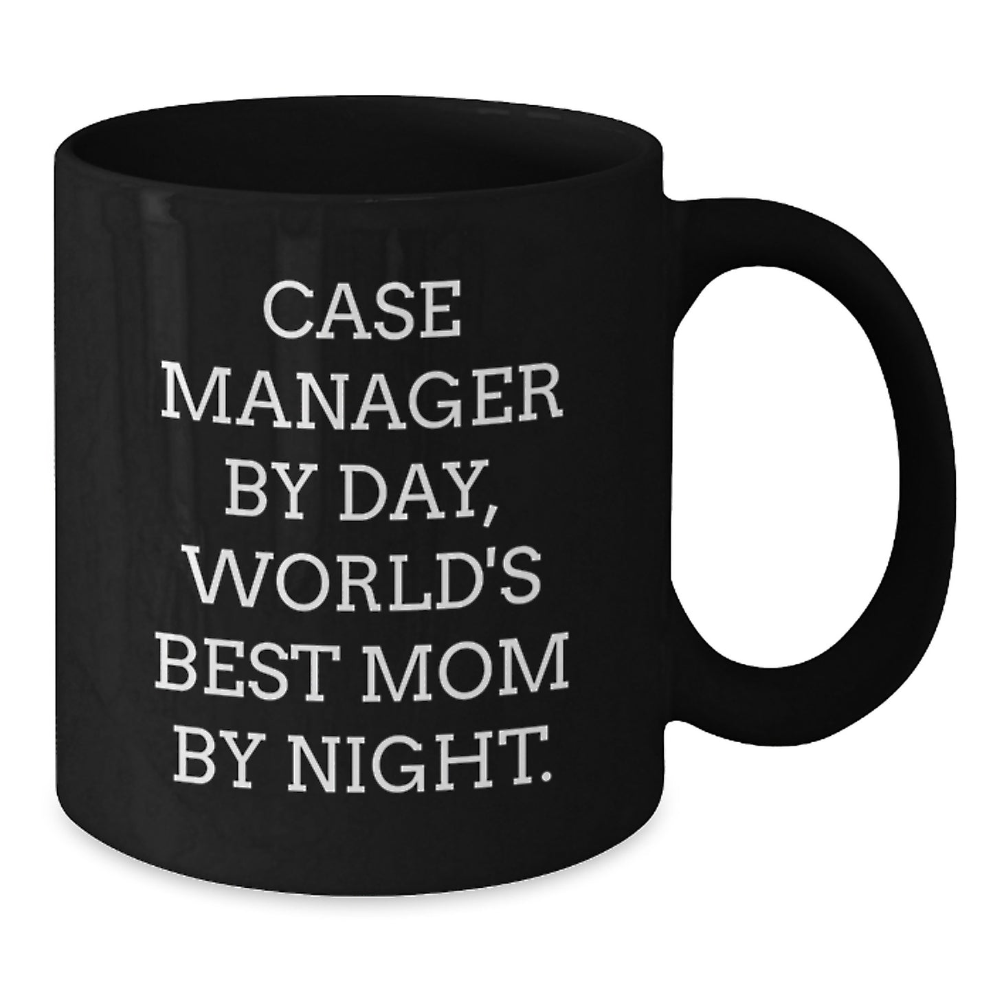 Funny Case Manager Gifts from Mom, Inspirational Black Coffee Mug for Case Manager, World's Best Mom By Night Christmas Unique Gifts - Additional