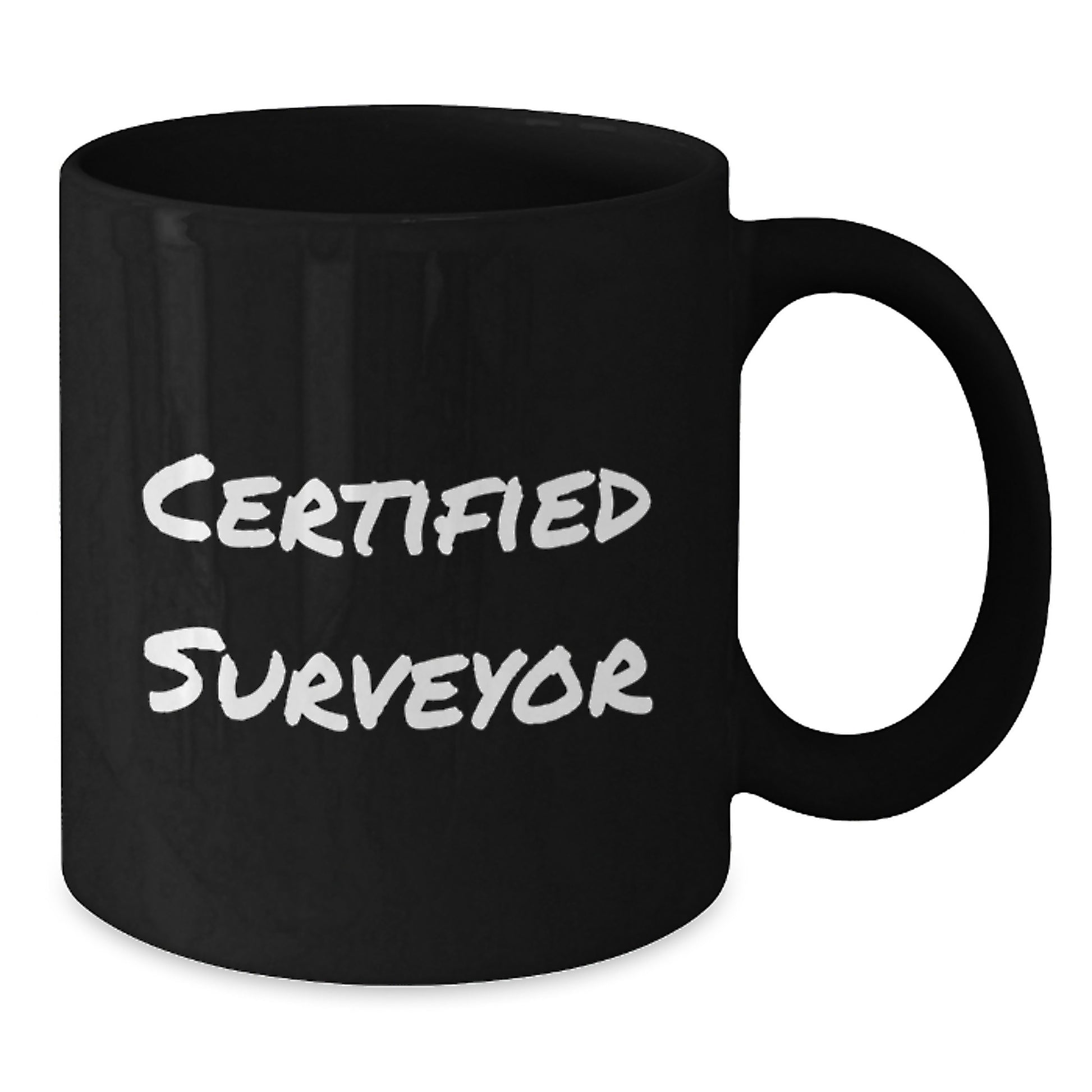 Funny Surveyor Gifts for Men, Women, and Friends - Black Coffee Mug with Inspirational Quote 'Certified Surveyor' for Graduation Unique Gifts from Family, Coworkers, and Friends - Additional