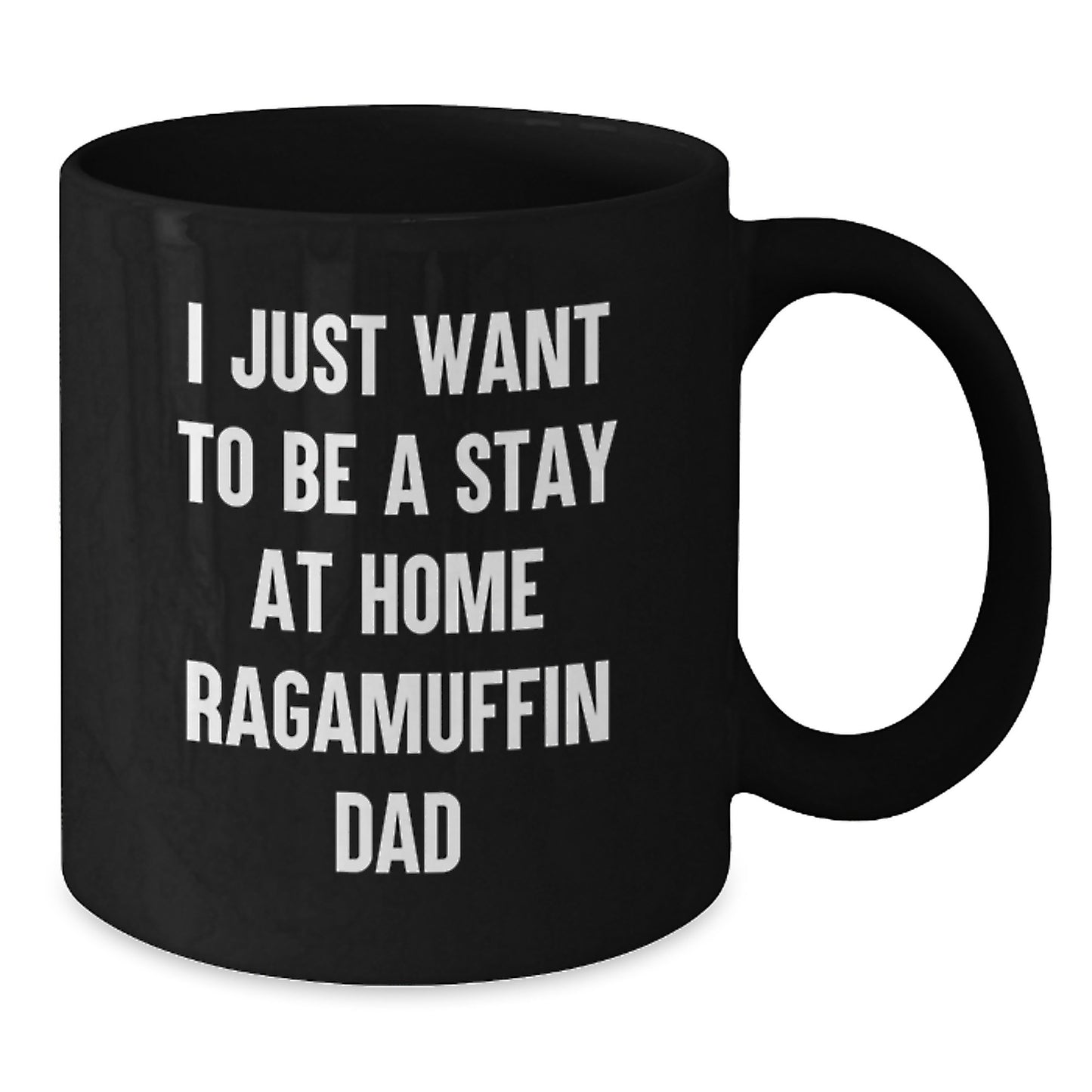 Ragamuffin Cat Dad Christmas Unique Gifts for Men Funny Stay at Home Dad Black Coffee Mug - Additional
