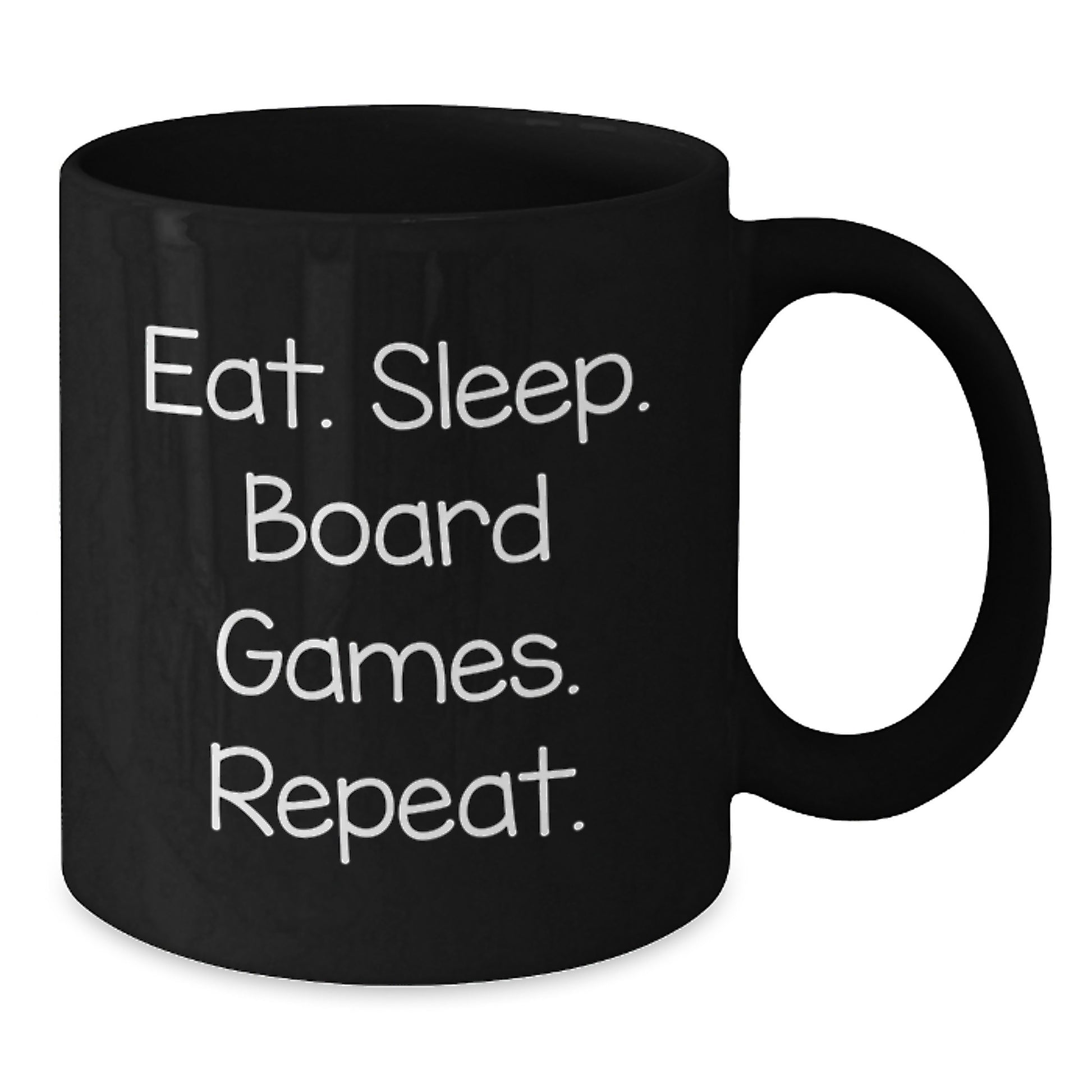 Funny Board Games Birthday Unique Gift for Men, Unique Black Coffee Mug with Eat. Sleep. Board Games. Repeat. Quote - Additional