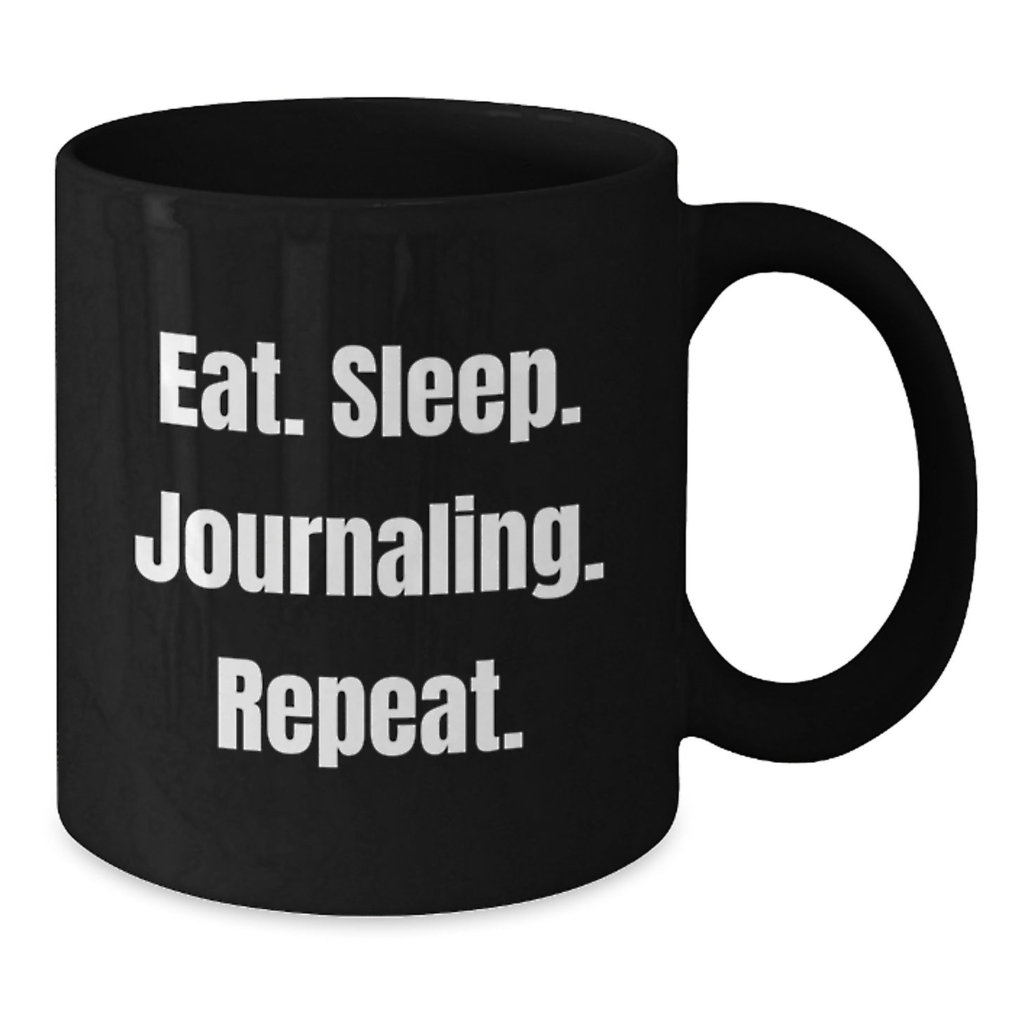 Funny Journaling Gifts from Friends for Birthday, 'Eat. Sleep. Journaling. Repeat.' Black Coffee Mug, Unique Birthday Unique Gifts for Men or Women - Additional