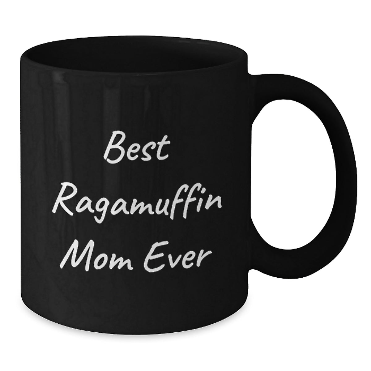 Funny Ragamuffin Cat Mom Gifts from Women to Birthday Friends - Black Coffee Mug with Best Ragamuffin Mom Ever Quote - Additional