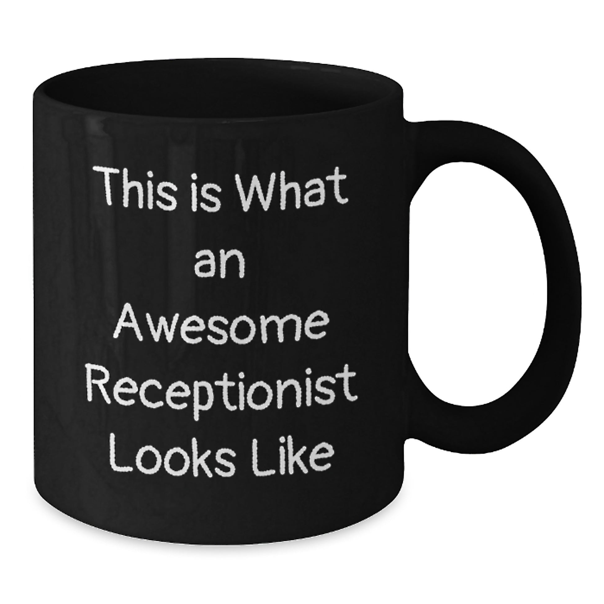 Funny Receptionist Gifts from Friends - 'This Is What An Awesome Receptionist Looks Like' Quote on Black Coffee Mug for Birthday - Additional