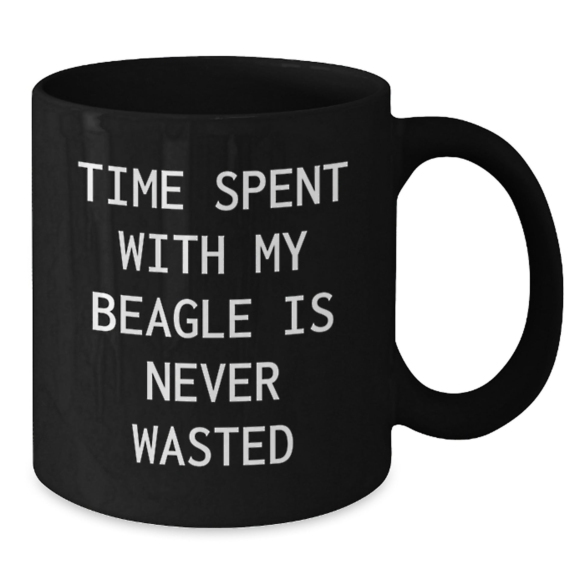 Funny Beagle Dog Lover Gifts from Men to Friends on Valentine's Unique Black Coffee Mug - Additional