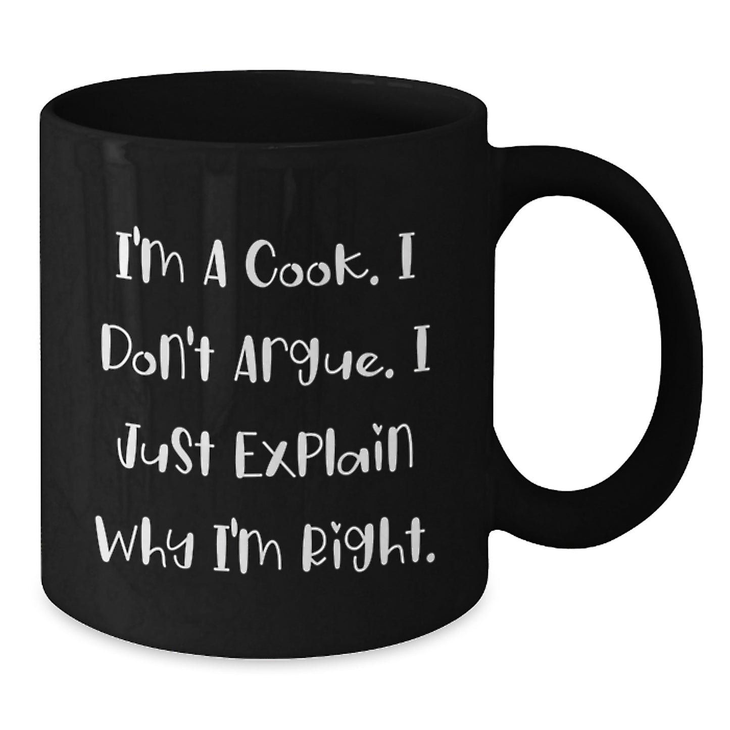 Funny Cook Gifts from Men to Women - Inspirational Black Coffee Mug for Valentine's Unique Gifts - Additional