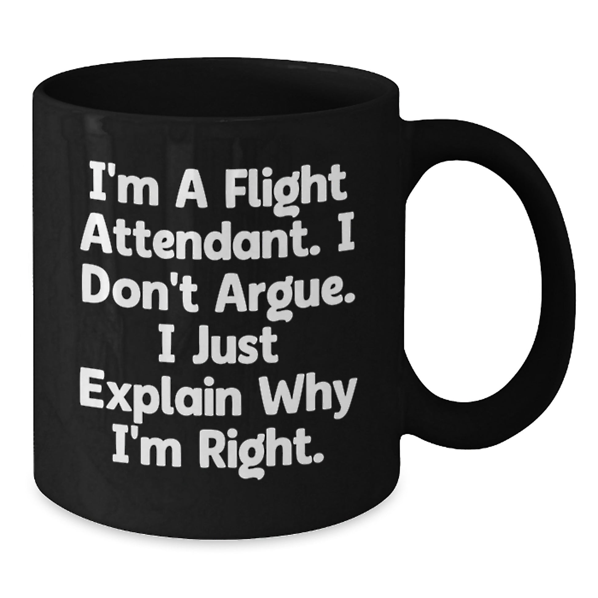 Funny Flight Attendant Gifts from Men to Wife on Mother's Day Funny Black Coffee Mug - Additional