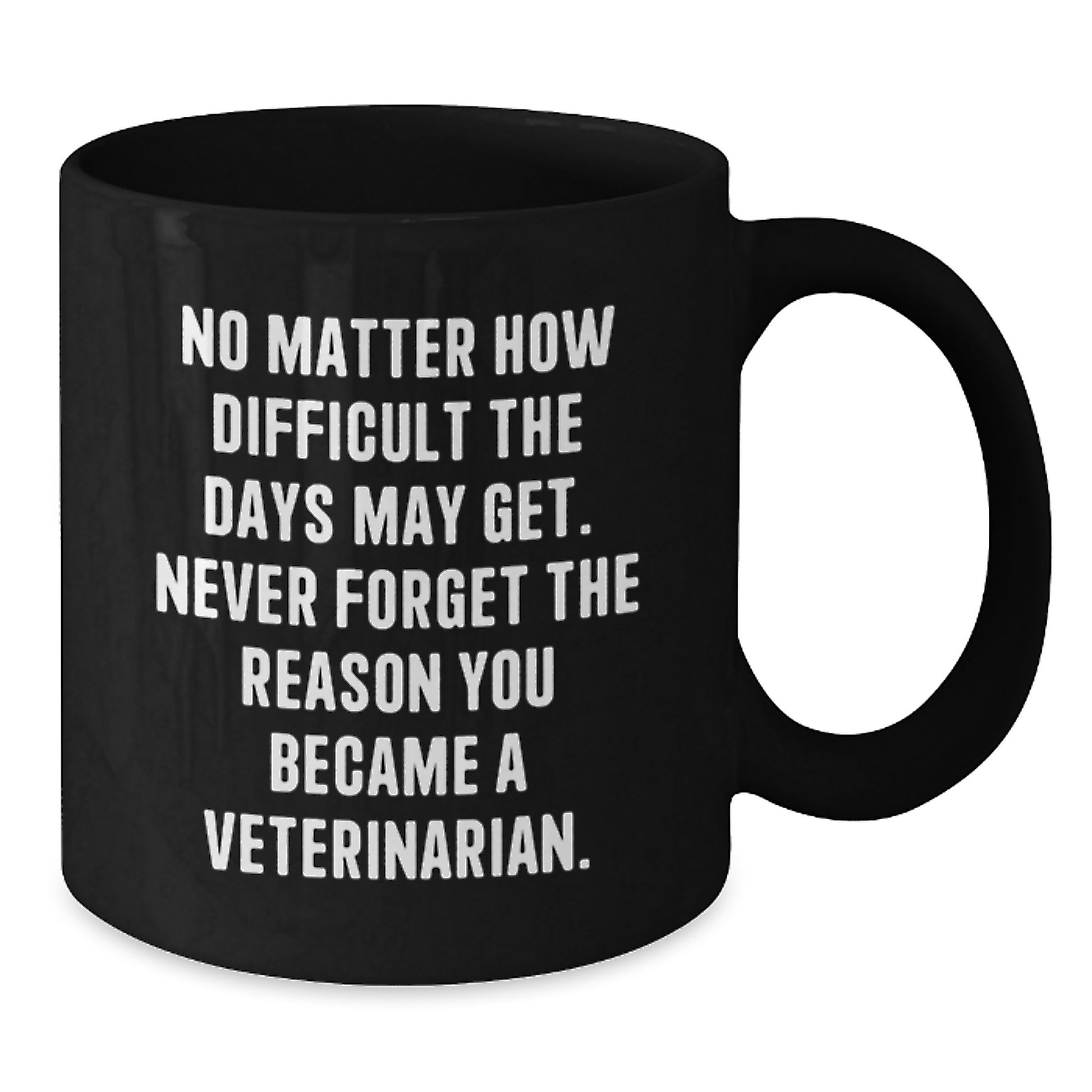Veterinarian Inspirational Graduation Unique Gifts from Friends, Family, Coworkers, or Men and Women - Funny Motivational Quote Black Coffee Mug, 11oz or 15oz - Additional