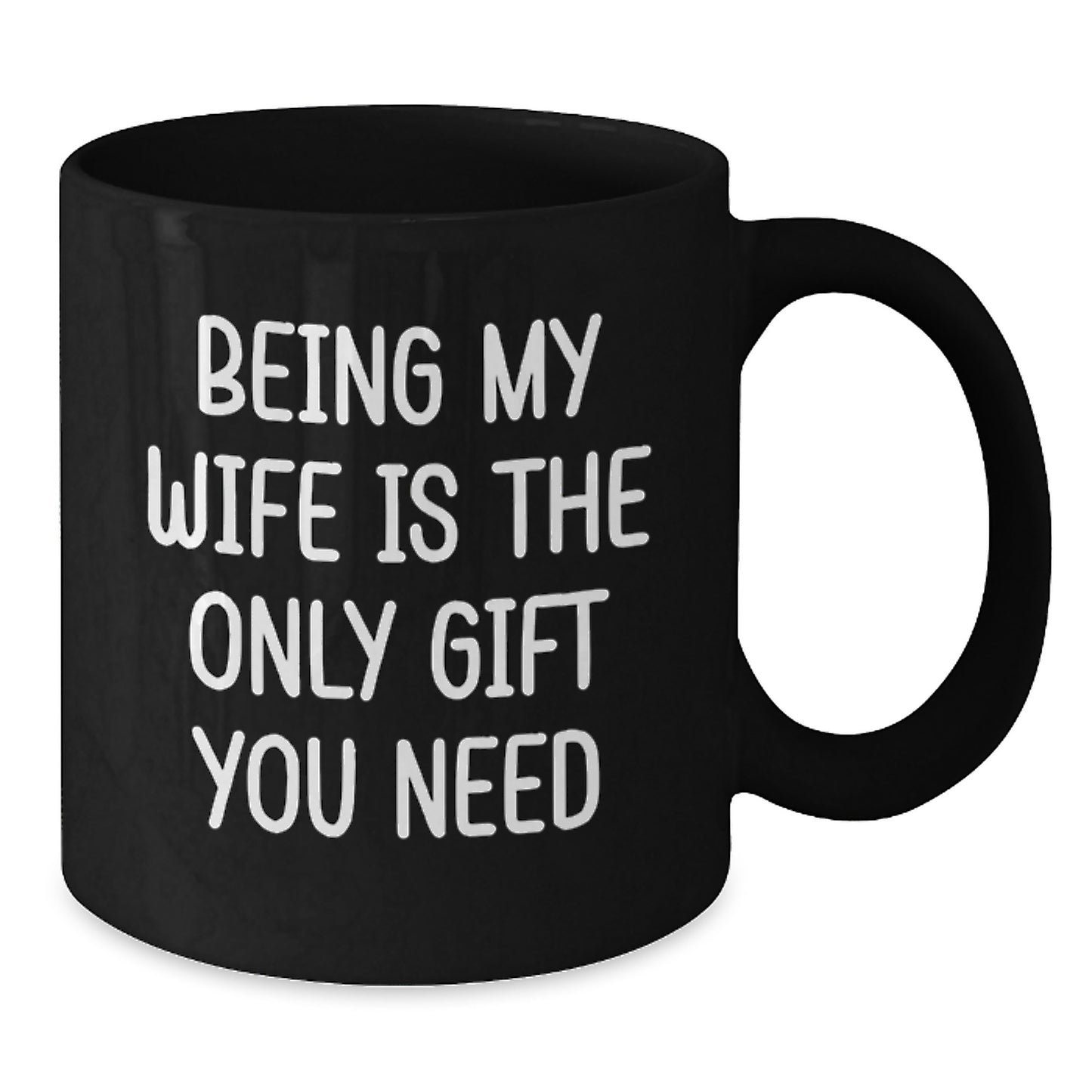 Funny Wife Birthday Unique Gift Ideas - Being My Wife Is The Only Gift You Need Black Coffee Mug for Her - Additional