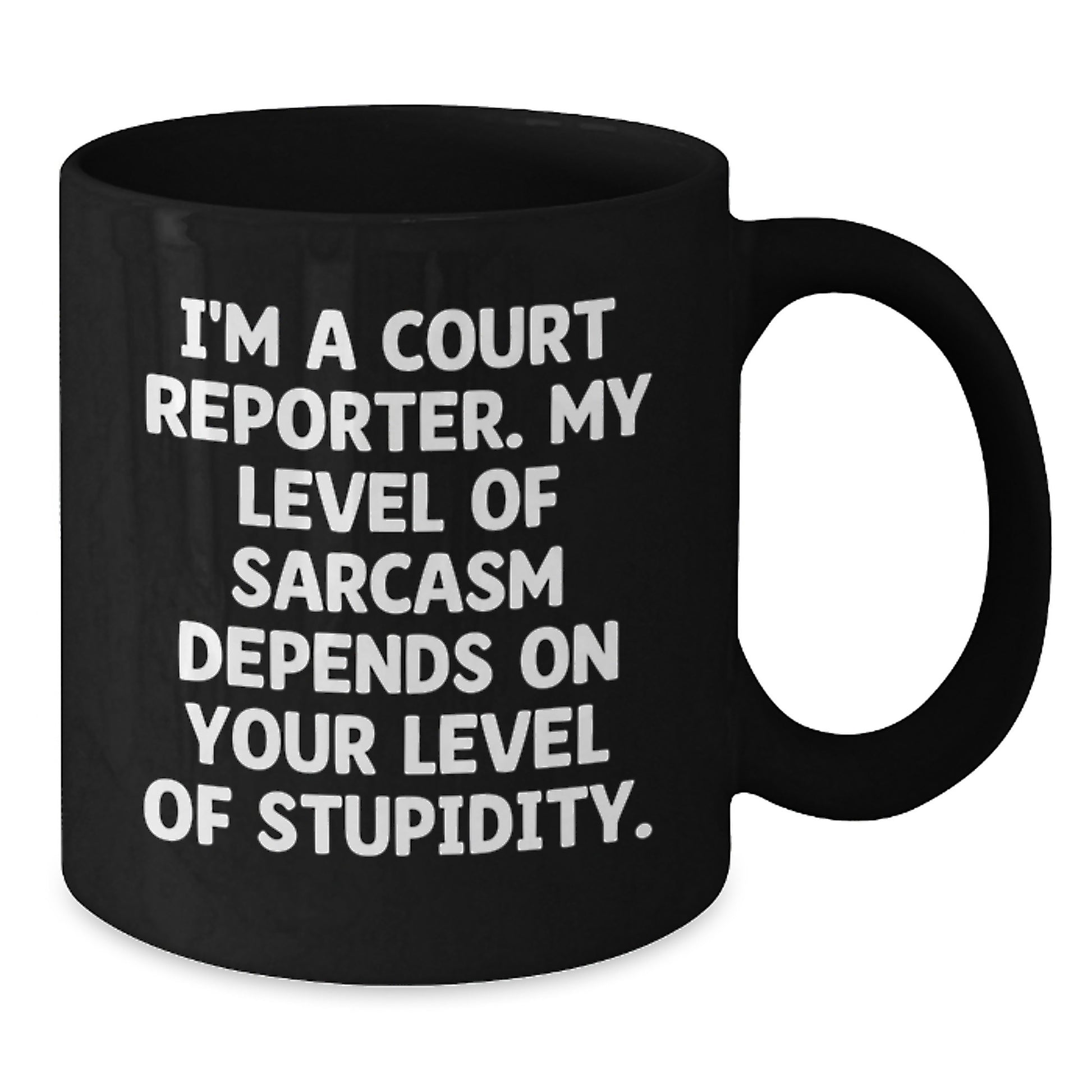 Court Reporter Funny Sarcasm Quotes Black Coffee Mug, Gift from Friends, Family, Coworkers for Court Reporter, Unique Graduation Gifts - Additional