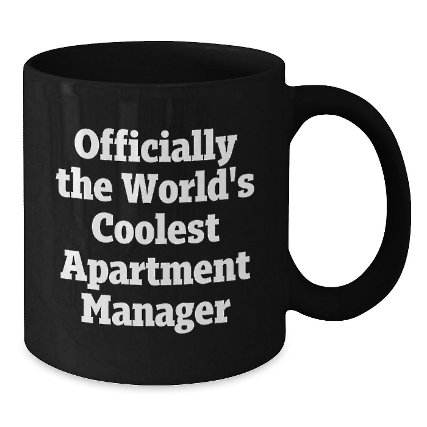 Funny Apartment Manager Gifts from Friends - Officially The World's Coolest Apartment Manager Valentine's Unique Gifts for Men Women Black Coffee Mug - Additional
