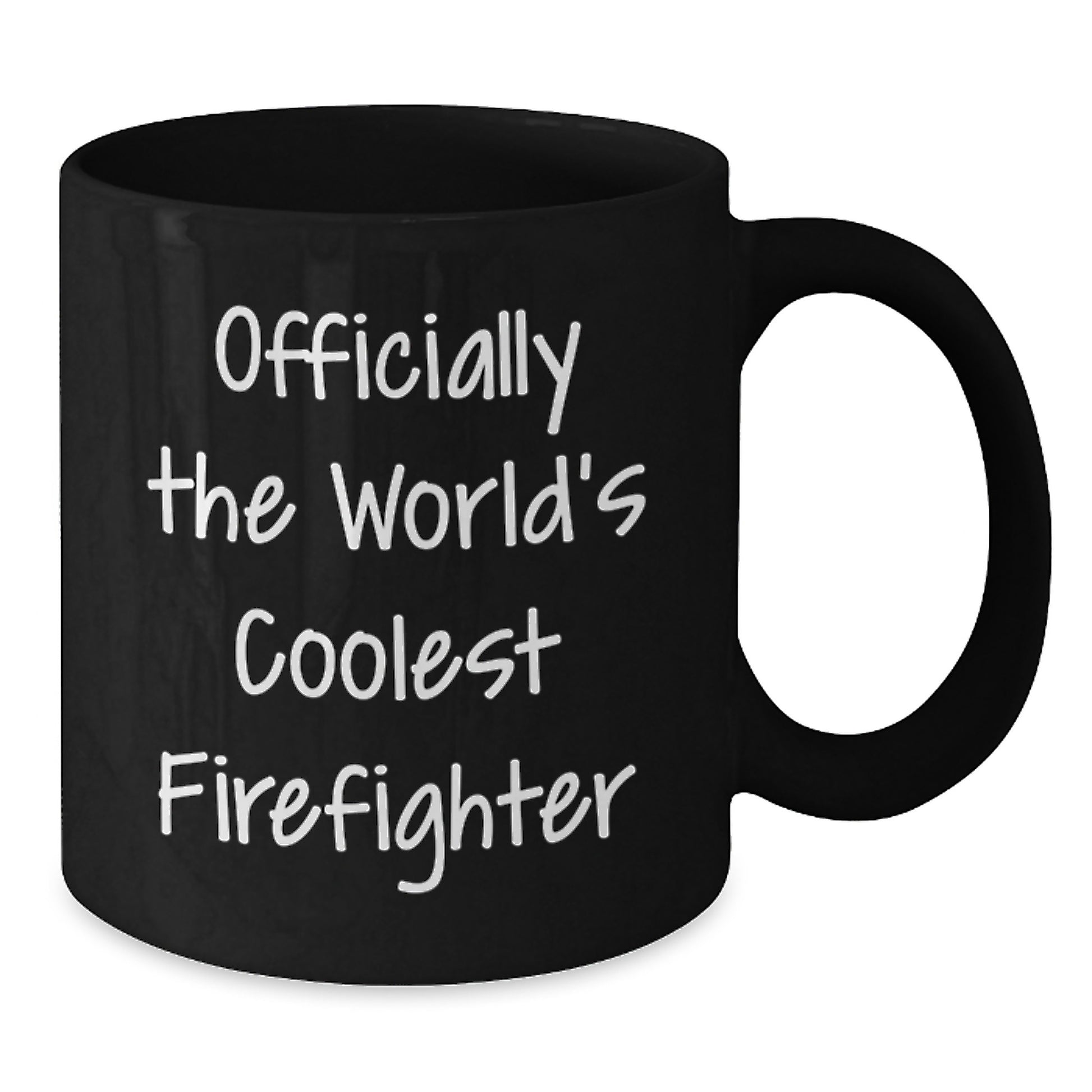 Funny Firefighter Gifts, Valentine's Unique Gifts from Men to Firefighter Friends, Officially The World's Coolest Firefighter Black Coffee Mug - Additional