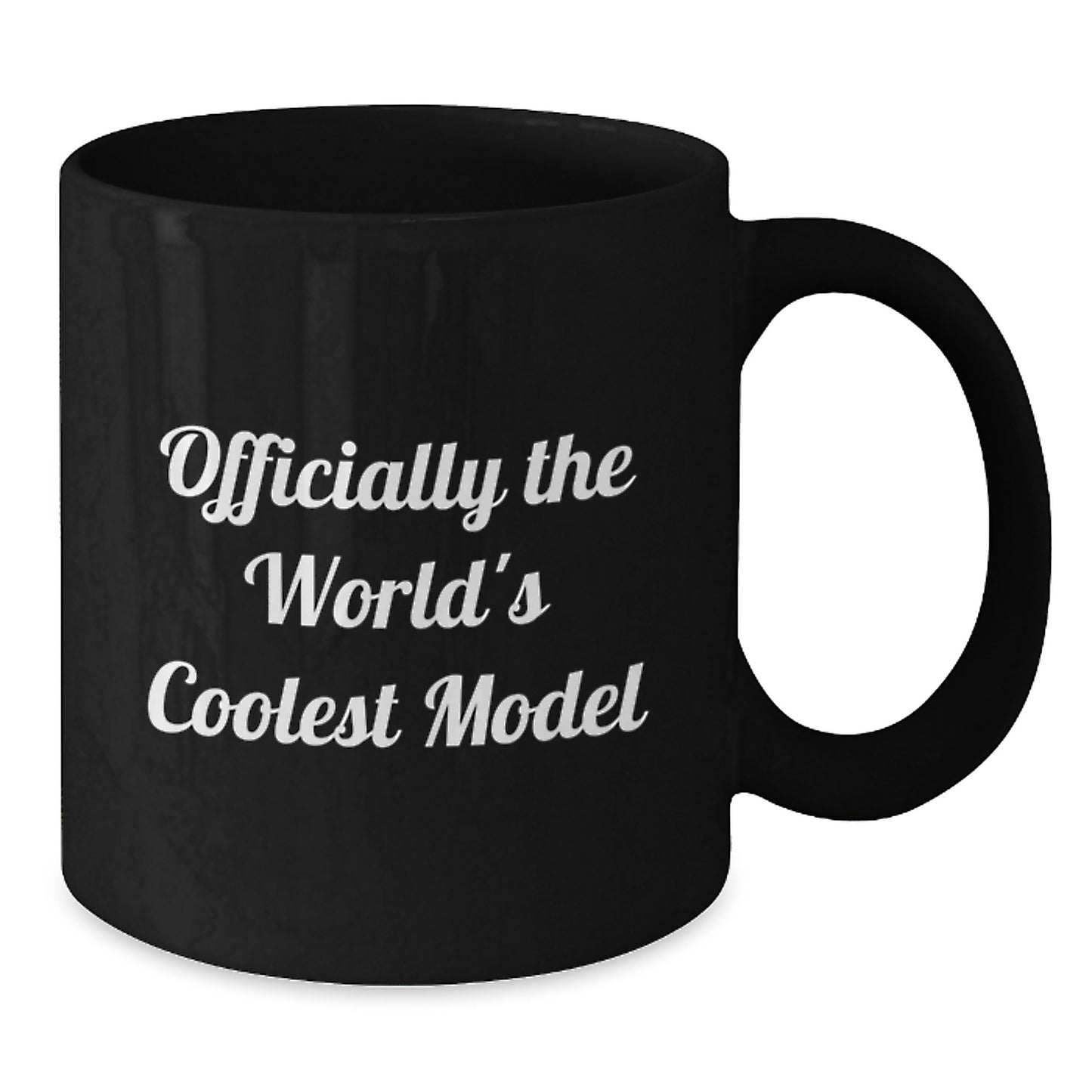 Funny Model Gifts for Friends, Black Coffee Mug, Officially The World's Coolest Model, Gifts from Men to Graduation Unique Gifts for Model, Black Ceramic Mug - Additional