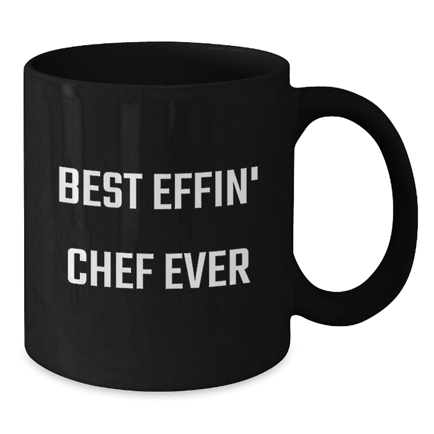 Funny Chef Gifts from Men to Chef Friends, Unique Black Coffee Mug for Valentine's, Best Effin' Chef Ever Quote - Additional