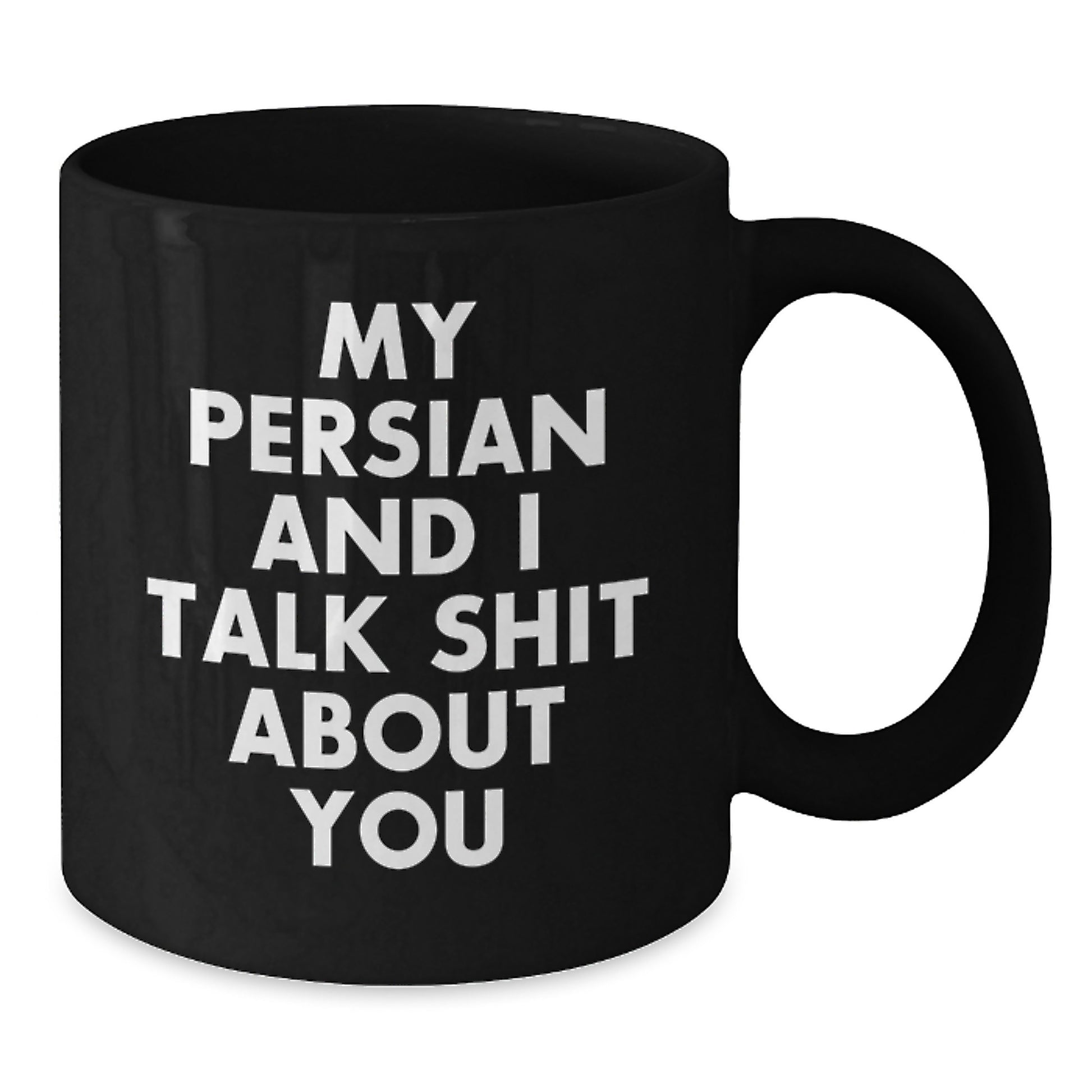 Funny Persian Cat Gifts for Men Black Coffee Mug Quotes from My Persian And I Talk Shit About You - Additional