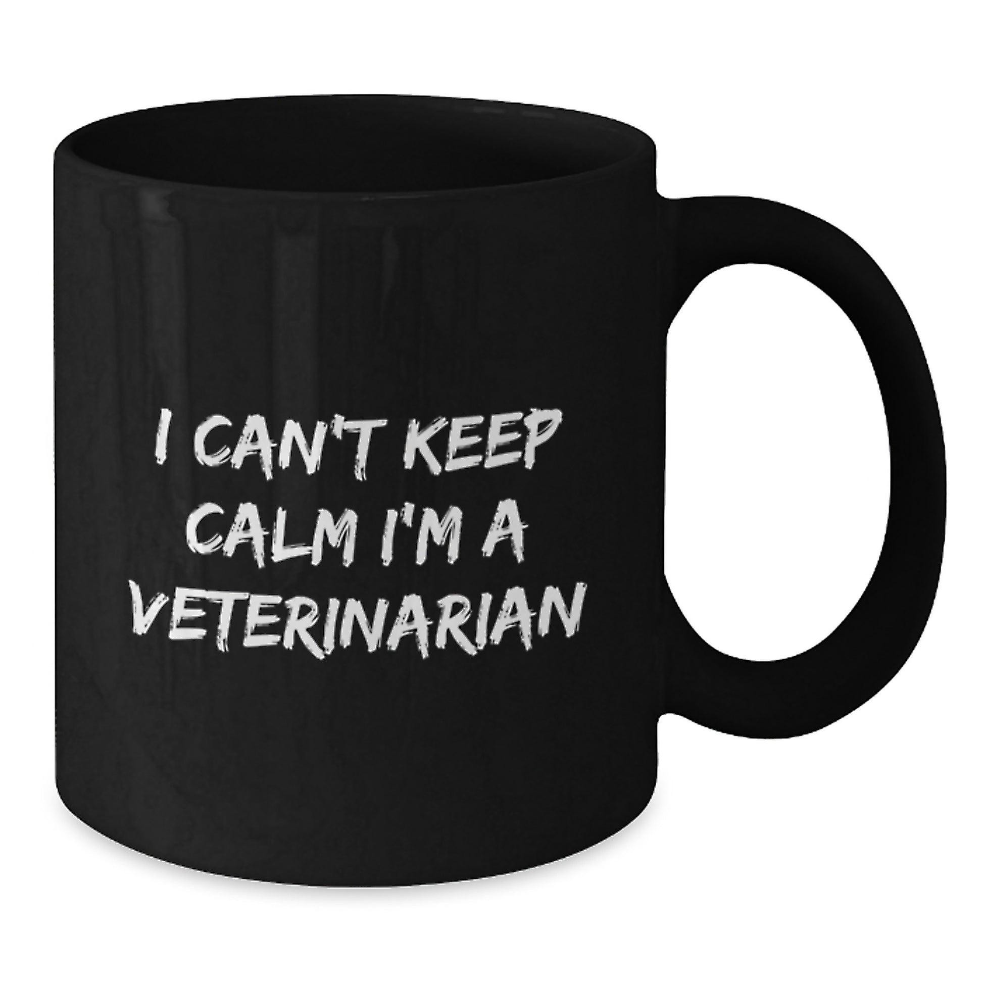 Funny Veterinarian Black Coffee Mug Gifts from Friends for Christmas - 'I Can't Keep Calm I'm A Veterinarian' - Unique Holiday Present for Men - Additional