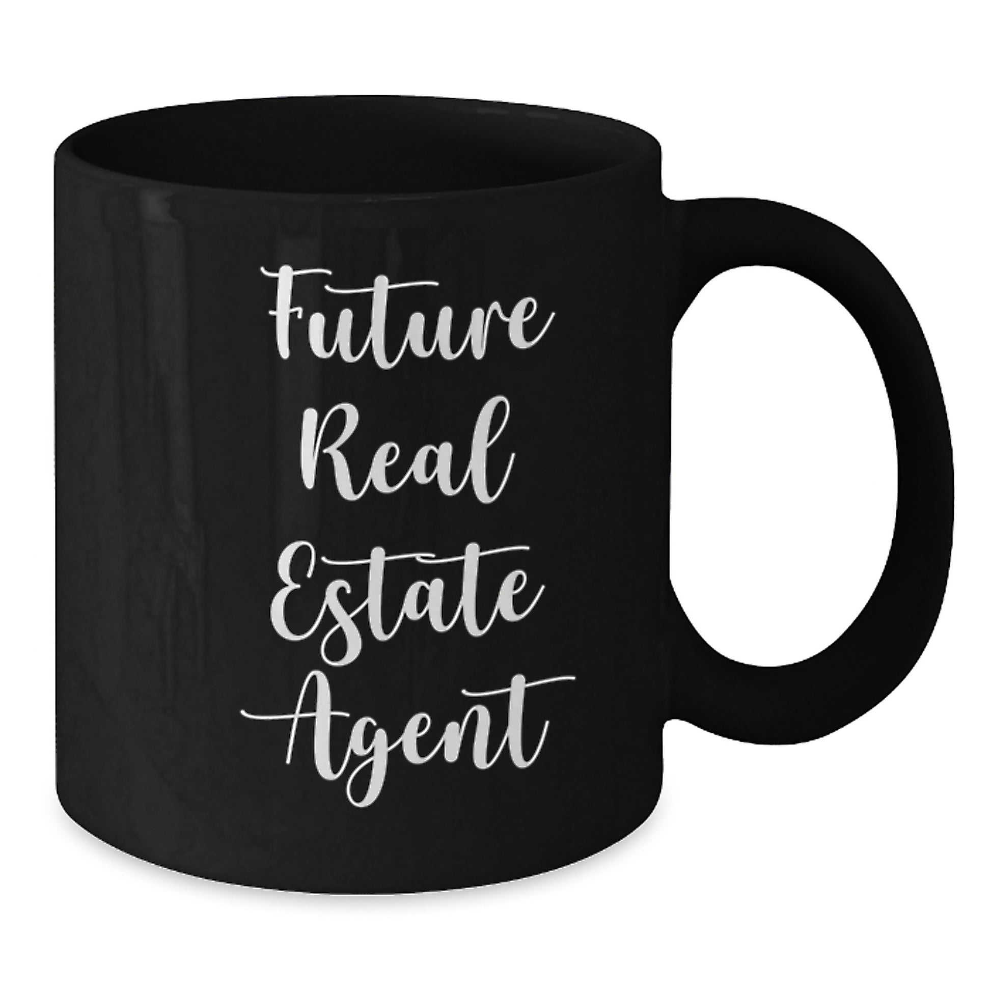 Funny Future Real Estate Agent Gifts from Friends for Real Estate Agent Graduation Unique Mugs, Black Ceramic Coffee Mugs with Inspirational Quote for Real Estate Agent Success - Additional