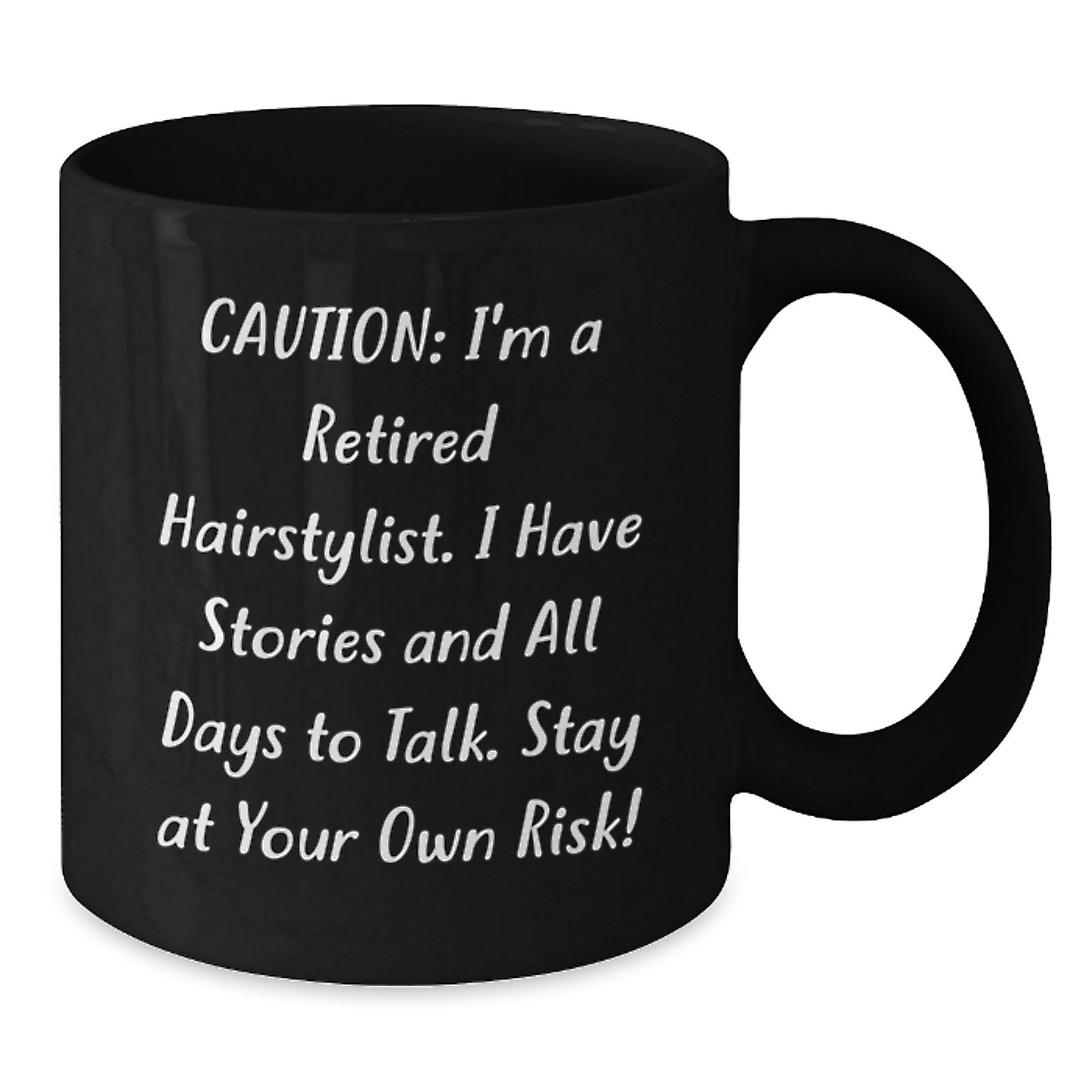 Funny Hairstylist Gift Ideas for Men - Black Coffee Mug with Warning for Friends and Family - Additional