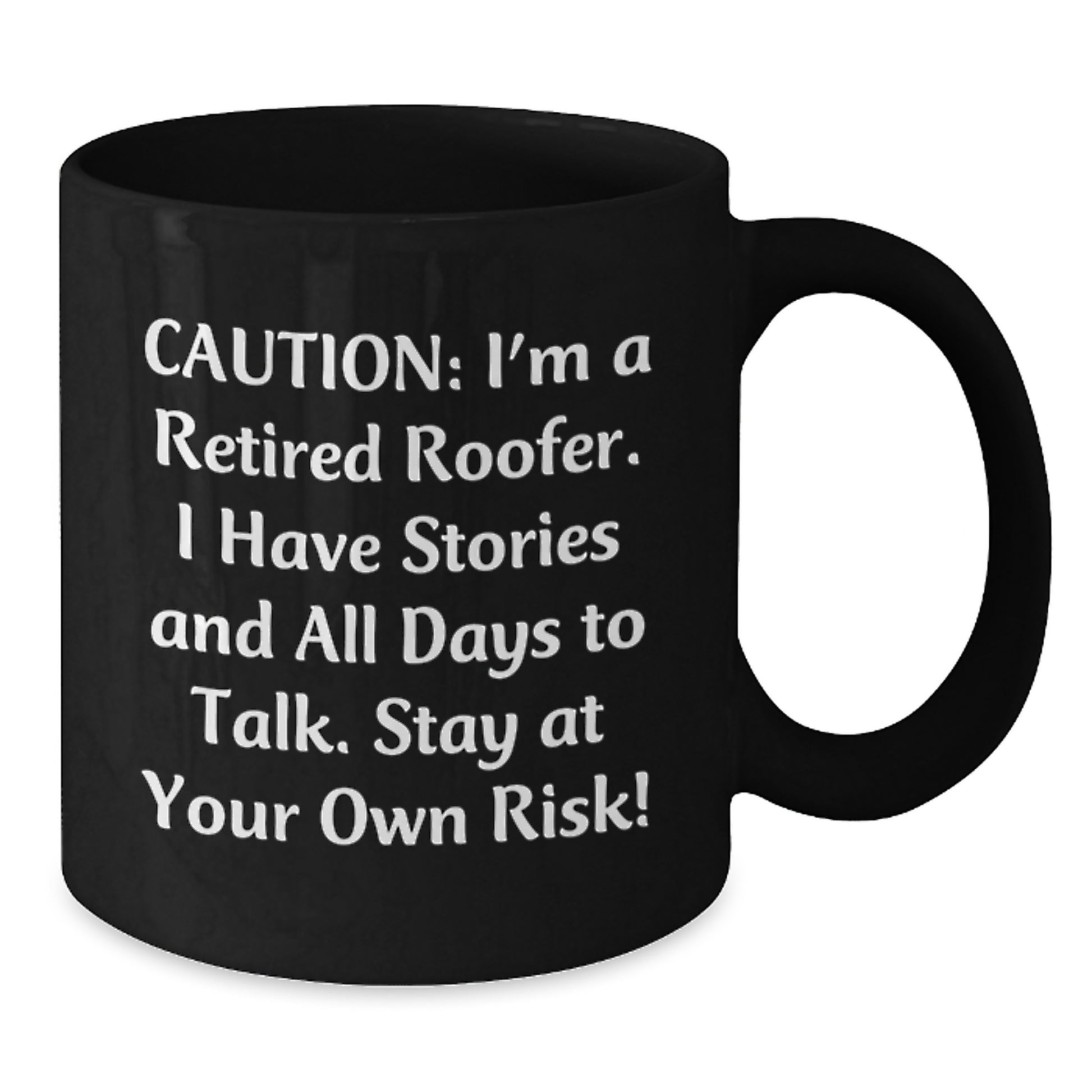 Funny Roofer Gifts from Friends - Black Coffee Mug for Him with 'I'm A Retired Roofer', Christmas Unique - Additional