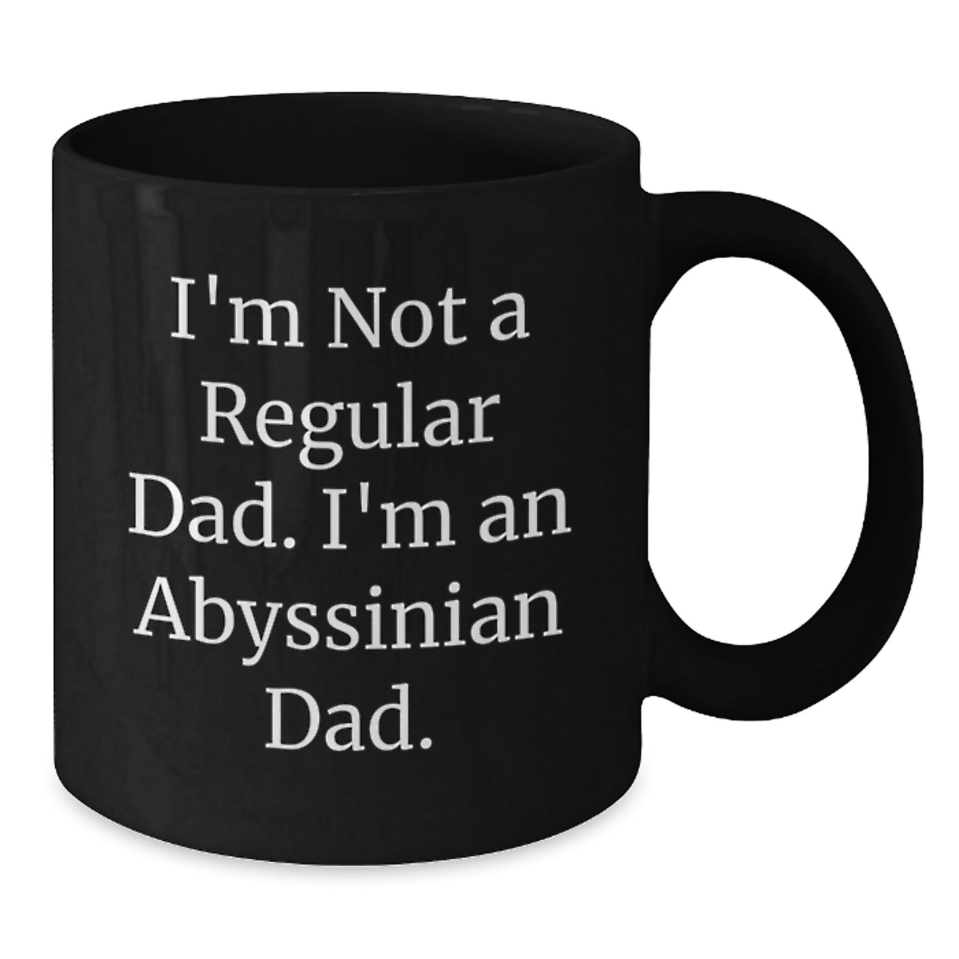 Abyssinian Cat Lovers Gifts for Men or Women by Abyssinian Dad - Funny Black Coffee Mug for Graduation - Additional