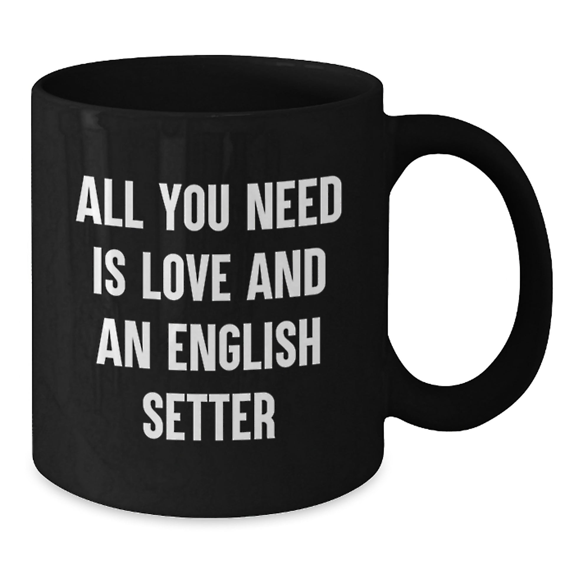 English Setter Dog Lovers Gifts from Friends for Men Unique Black Coffee Mug, All You Need Is Love And An English Setter, Graduation Unique Gifts - Additional