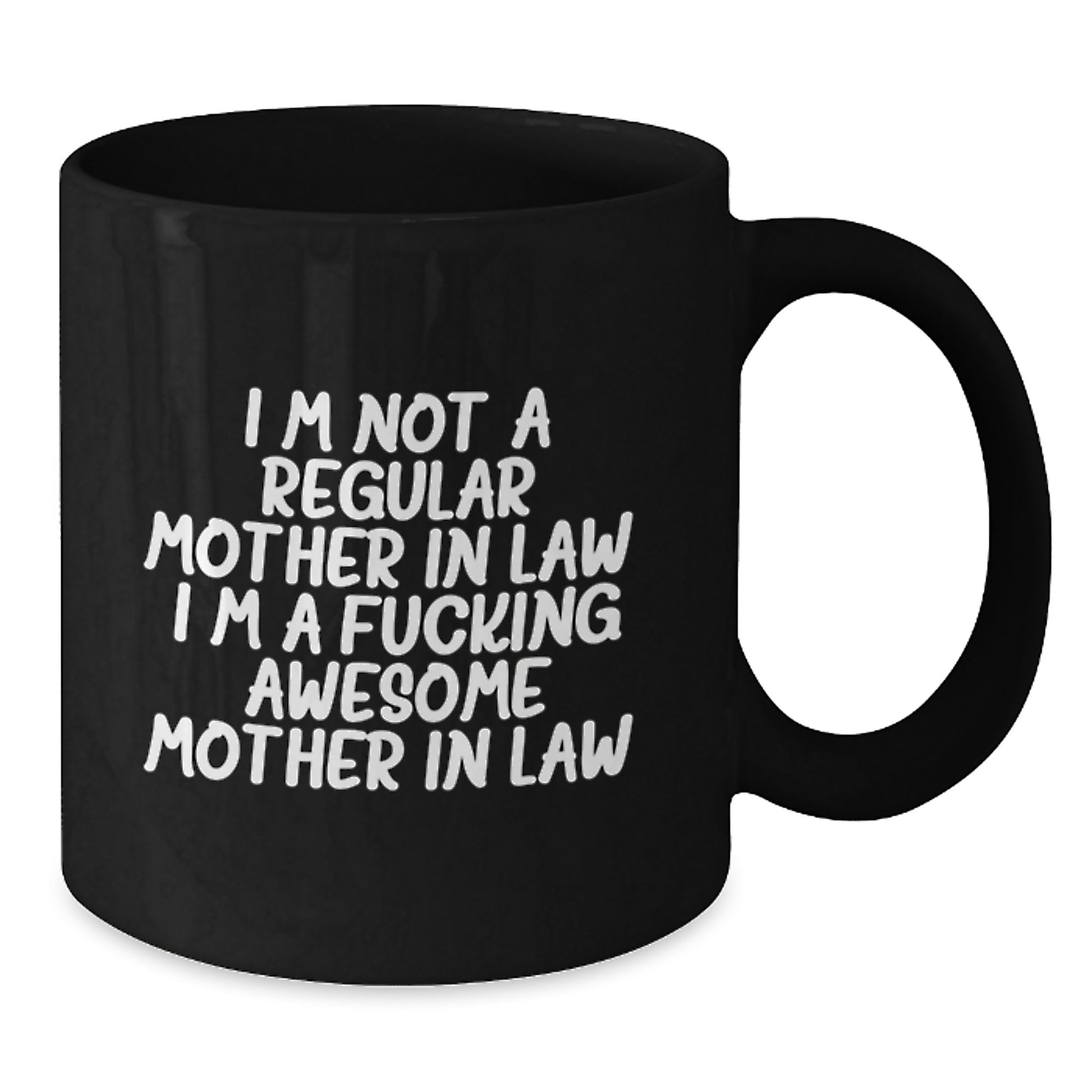 Funny Mom-in-law Gifts, Black Coffee Mug - I'm Not A Regular, I'm Awesome - Gifts from Family, Friends, Coworkers - Graduation Unique Gifts for Mom-in-law - Additional