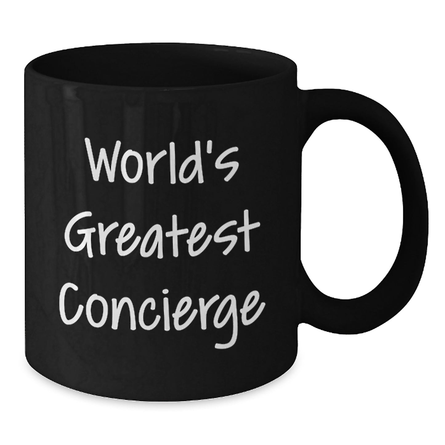 Funny Gifts from Friends for the World's Greatest Concierge - Black Coffee Mug - Perfect Graduation Unique Gifts - Additional