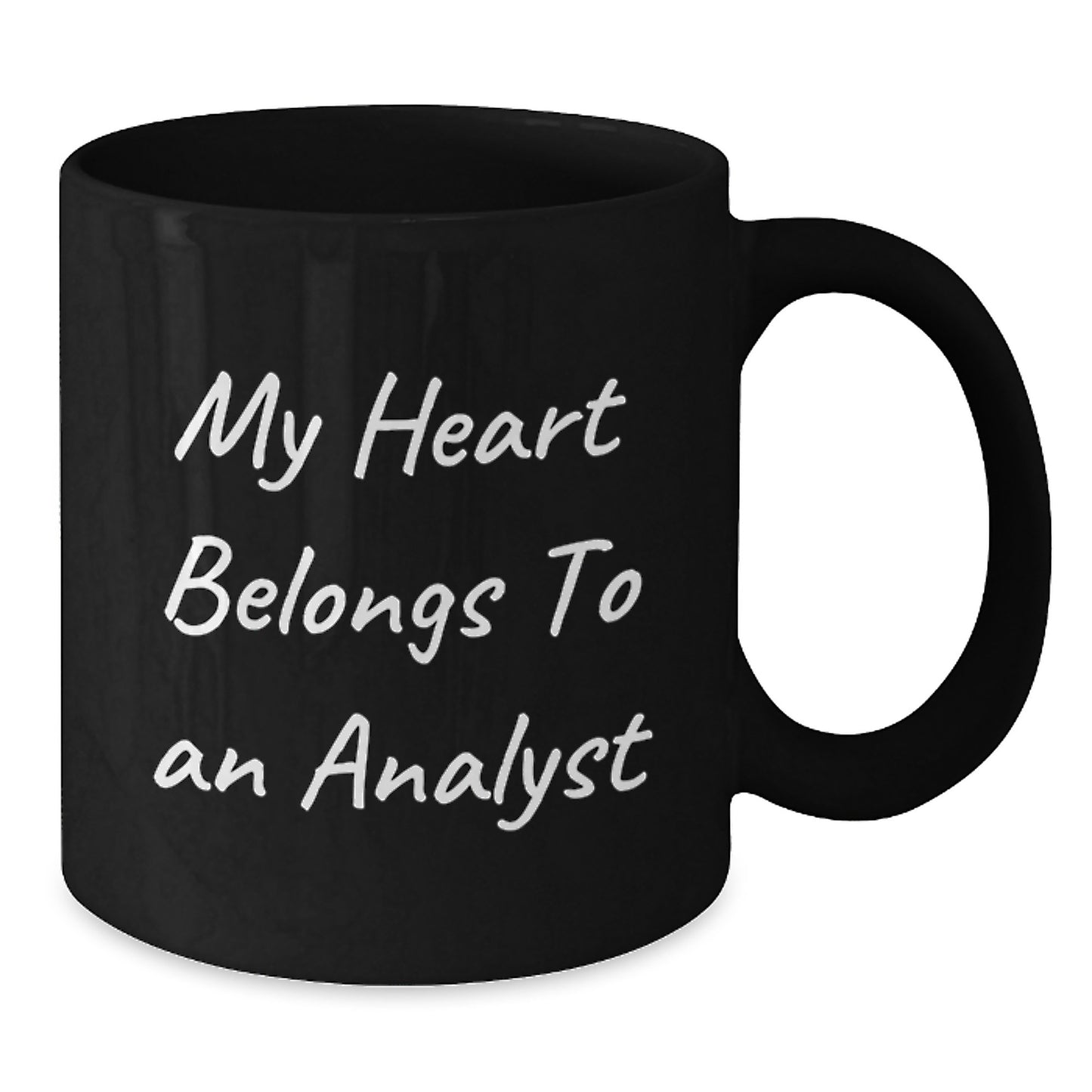 Funny Analyst Gifts from Friends, 'My Heart Belongs To An Analyst' Black Coffee Mug for Christmas Unique Gifts, Analyst Men Women - Additional