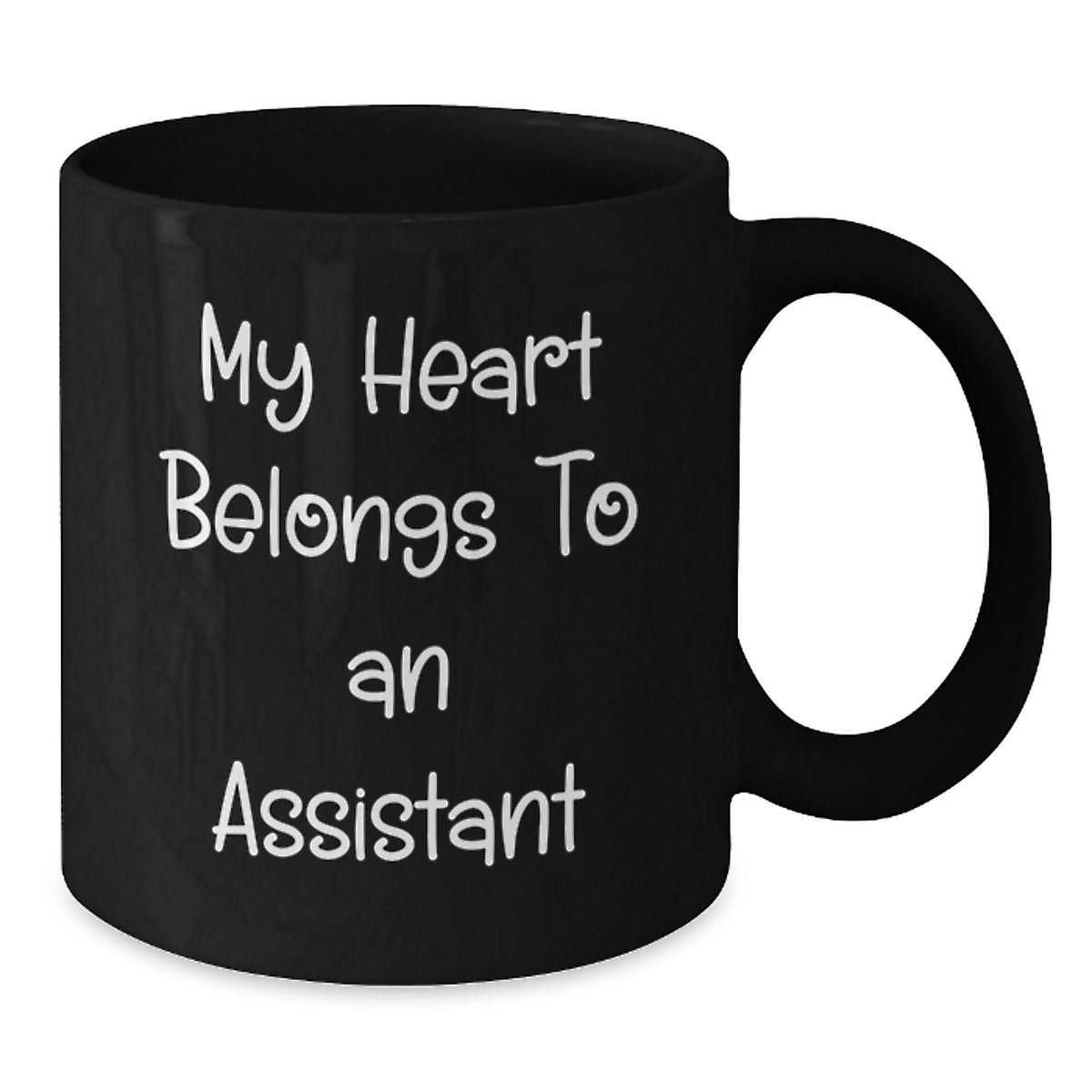 Funny Gift for Assistant Lovers, My Heart Belongs To An Assistant Christmas Unique Gifts from Men, Black Coffee Mug - Additional