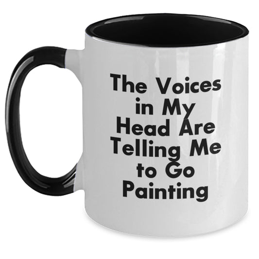 Funny Painting Gifts for Friends and Family - 'I'm Told to Paint' Two Tone Coffee Mugs for Men and Women, Christmas Unique Gifts from Lover of Art - Main