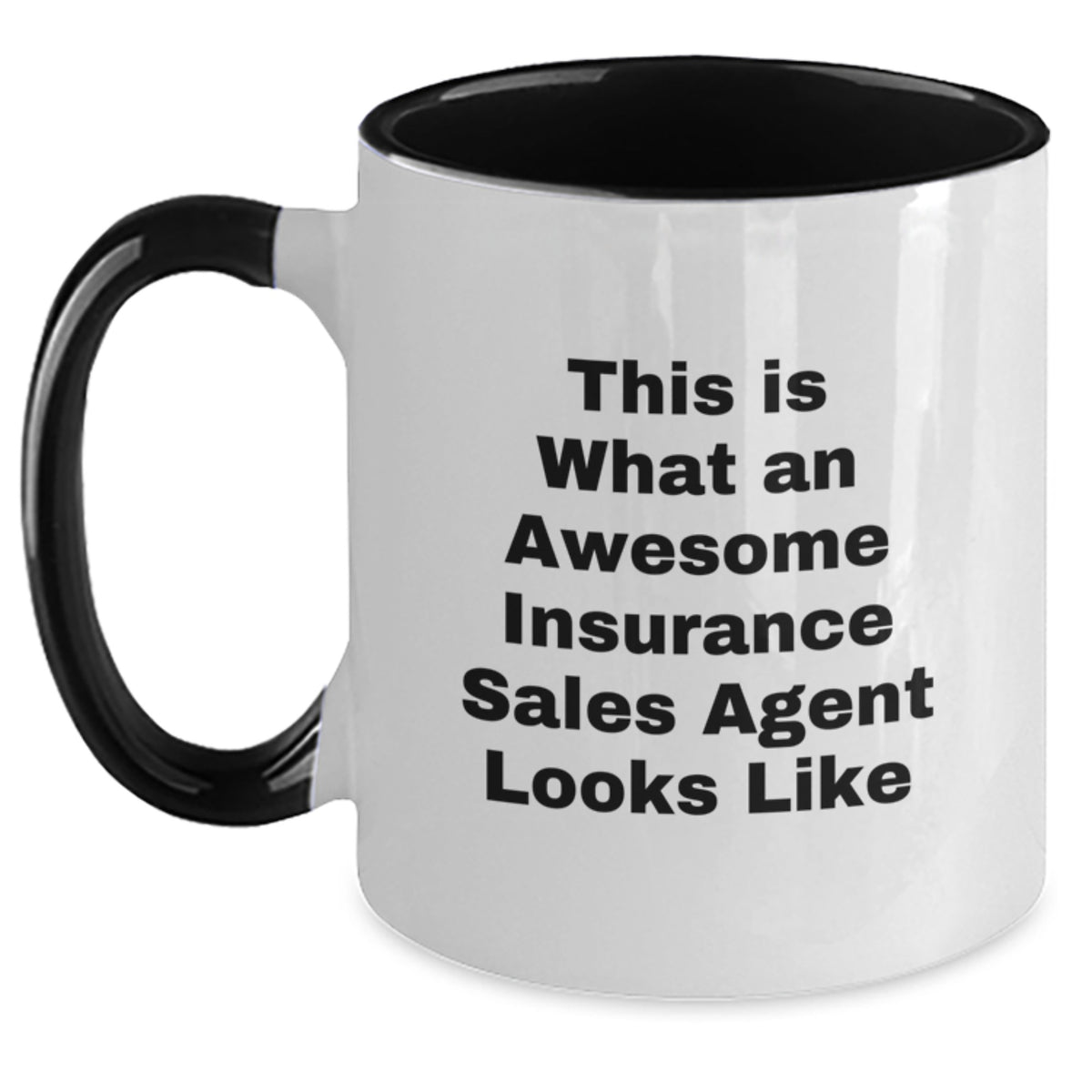 Gifts for Insurance Sales Agents, Funny 'This Is What An Awesome Insurance Sales Agent Looks Like' Two Tone Coffee Mug for Men, Christmas Unique Ideas from Friends, Coworkers or Family Members - Main