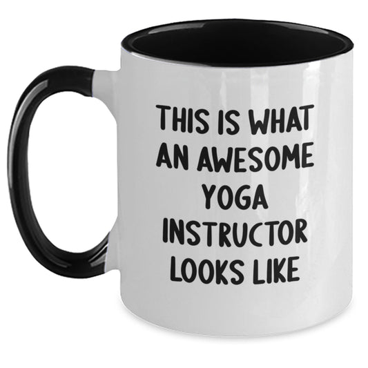 Funny Yoga Instructor Gifts for Men, Unique Gifts from Friends to Yoga Instructor, This Is What An Awesome Yoga Instructor Looks Like, Christmas Unique Gifts, Two Tone Coffee Mug - Main