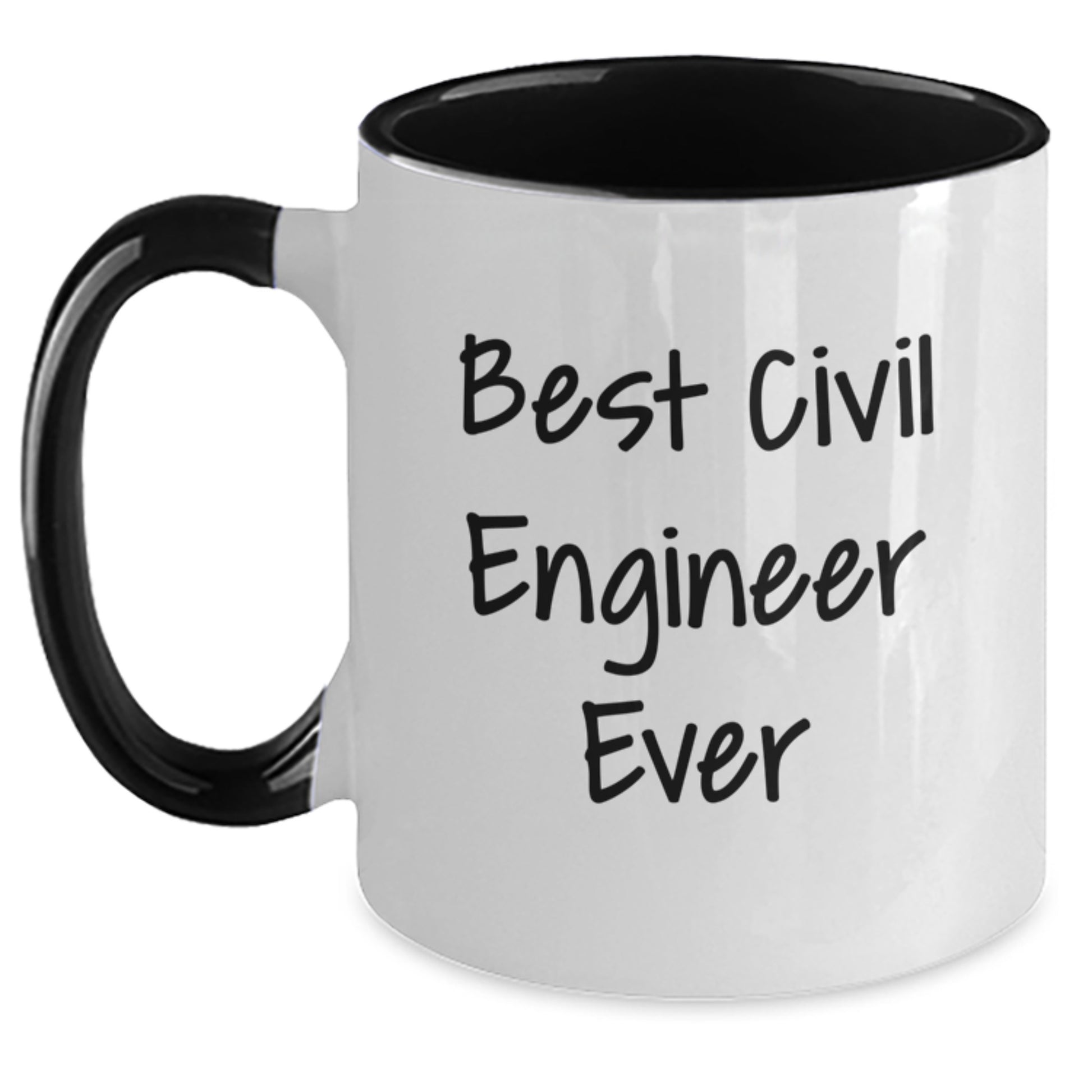 Civil Engineer Gifts from Friends Funny Two Tone Coffee Mug, Best Civil Engineer Ever - Main