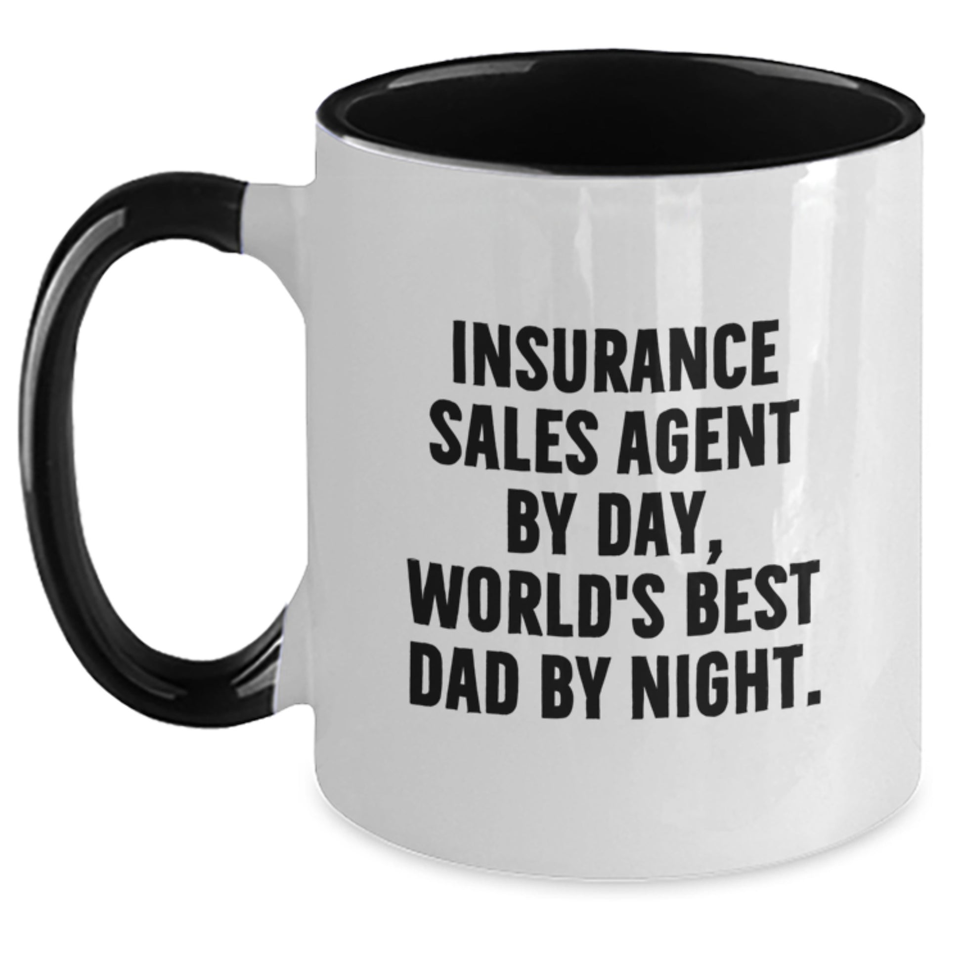 Insurance Sales Agent Gifts, Funny Quote, Two Tone Coffee Mug, Birthday Unique Presents from Men to Friends - Main