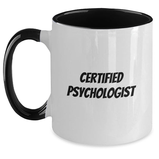 Gifts from Family, Friends or Coworkers to Psychologist - Funny Quote Two Tone Coffee Mug for Valentine's - Black and White, Red and White, Navy and White, Pink and White - Main