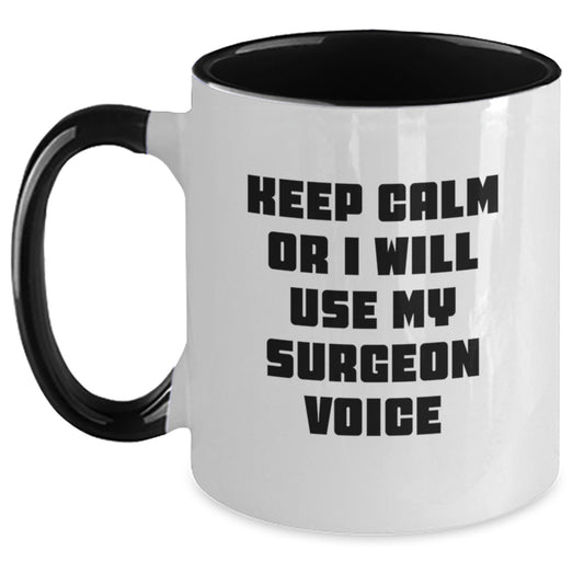 Funny Surgeon Gifts for Men from Family on Father's Day Unique Two Tone Coffee Mug - Main