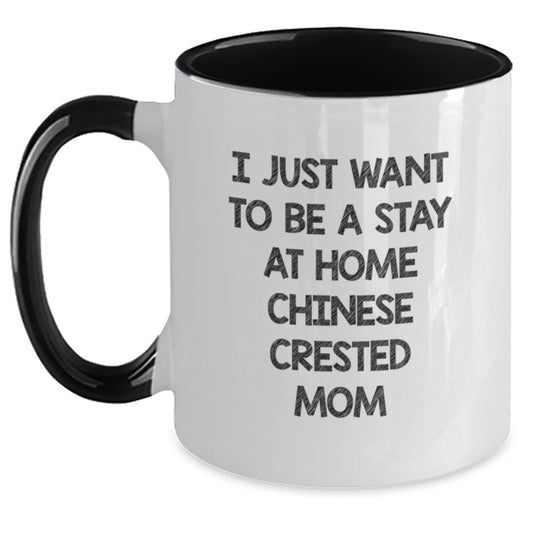 Funny Chinese Crested Dog Gifts from Mom to Chinese Crested Dog Loving Friends - Two Tone Coffee Mug for Christmas - Main