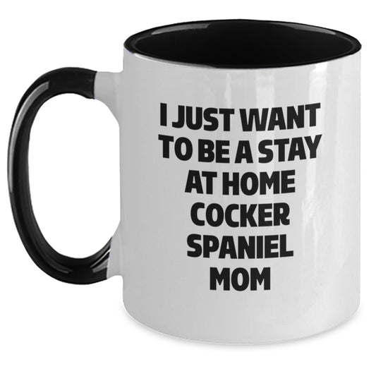 Funny Cocker Spaniel Dog Lover Gifts from Family to Cocker Spaniel Mom on Valentine's - Two Tone Coffee Mug - Main