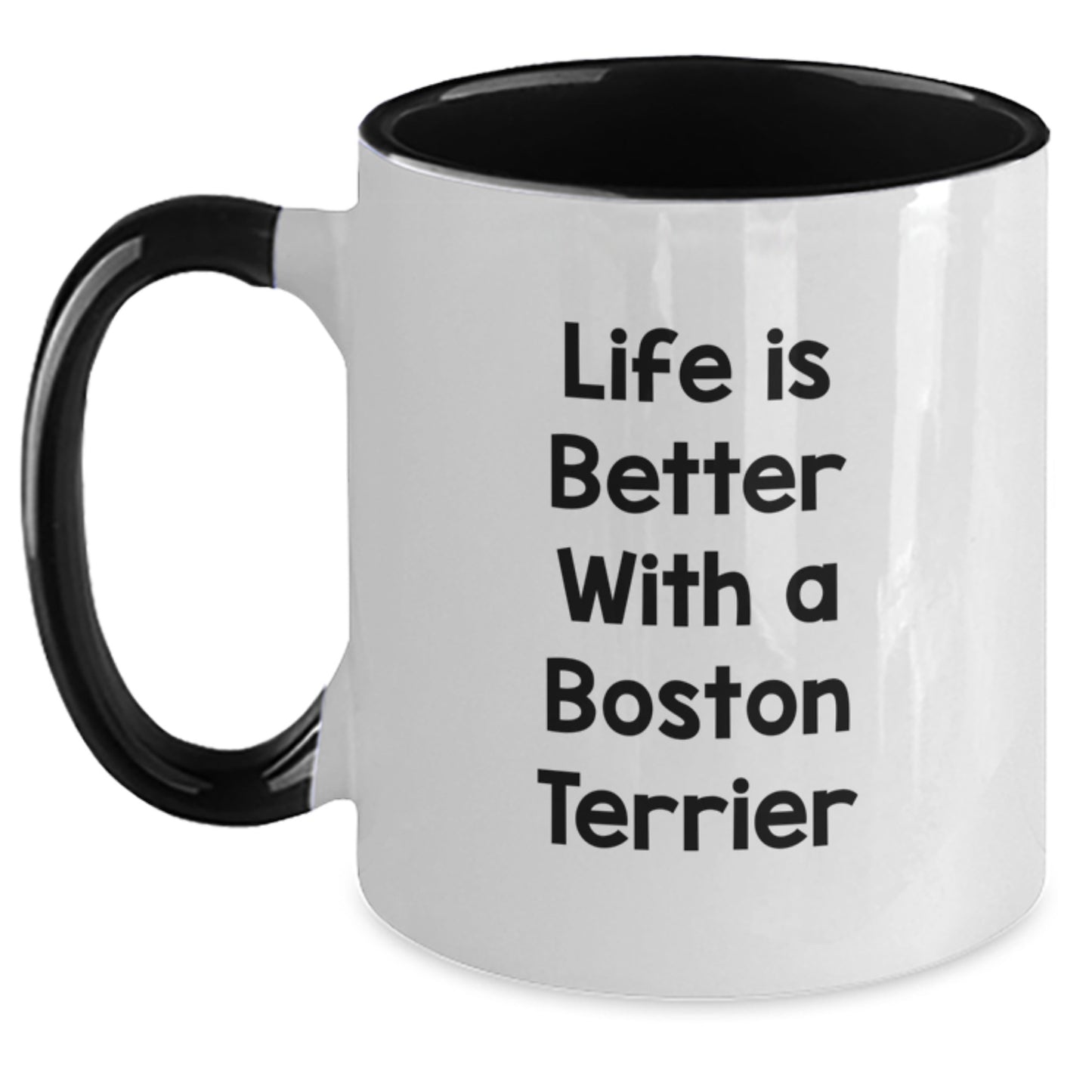 Funny Boston Terrier Dog Gifts from Men to Boston Terrier Dog Lovers, Unique Two Tone Coffee Mug for Graduation - Main