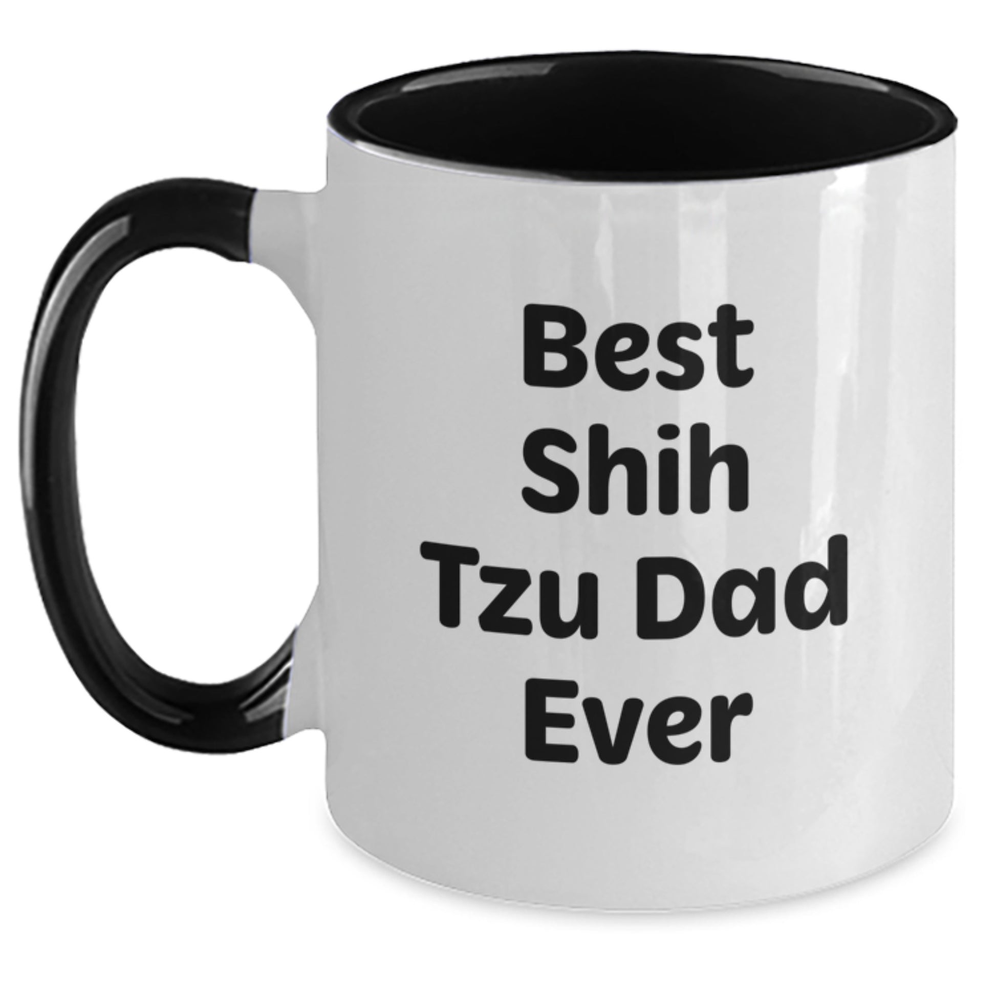 Shih Tzu Dog Gifts for Men - Funny Two Tone Coffee Mug, Best Shih Tzu Dad Ever, Birthday Unique Gifts from Dad to Son - Main