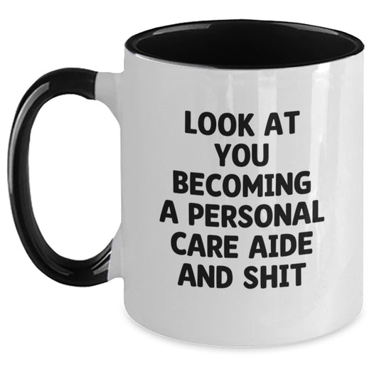 Funny Personal Care Aide Gifts from Men to Women, Unique Two Tone Coffee Mug for Mom's Special Day - Main