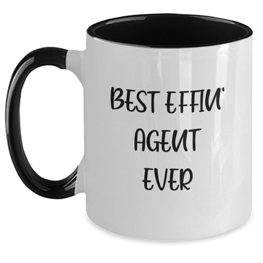 Best Effin' Agent Ever Funny Gifts for Agent Friends Valentine's Unique Two Tone Coffee Mugs from Men - Main