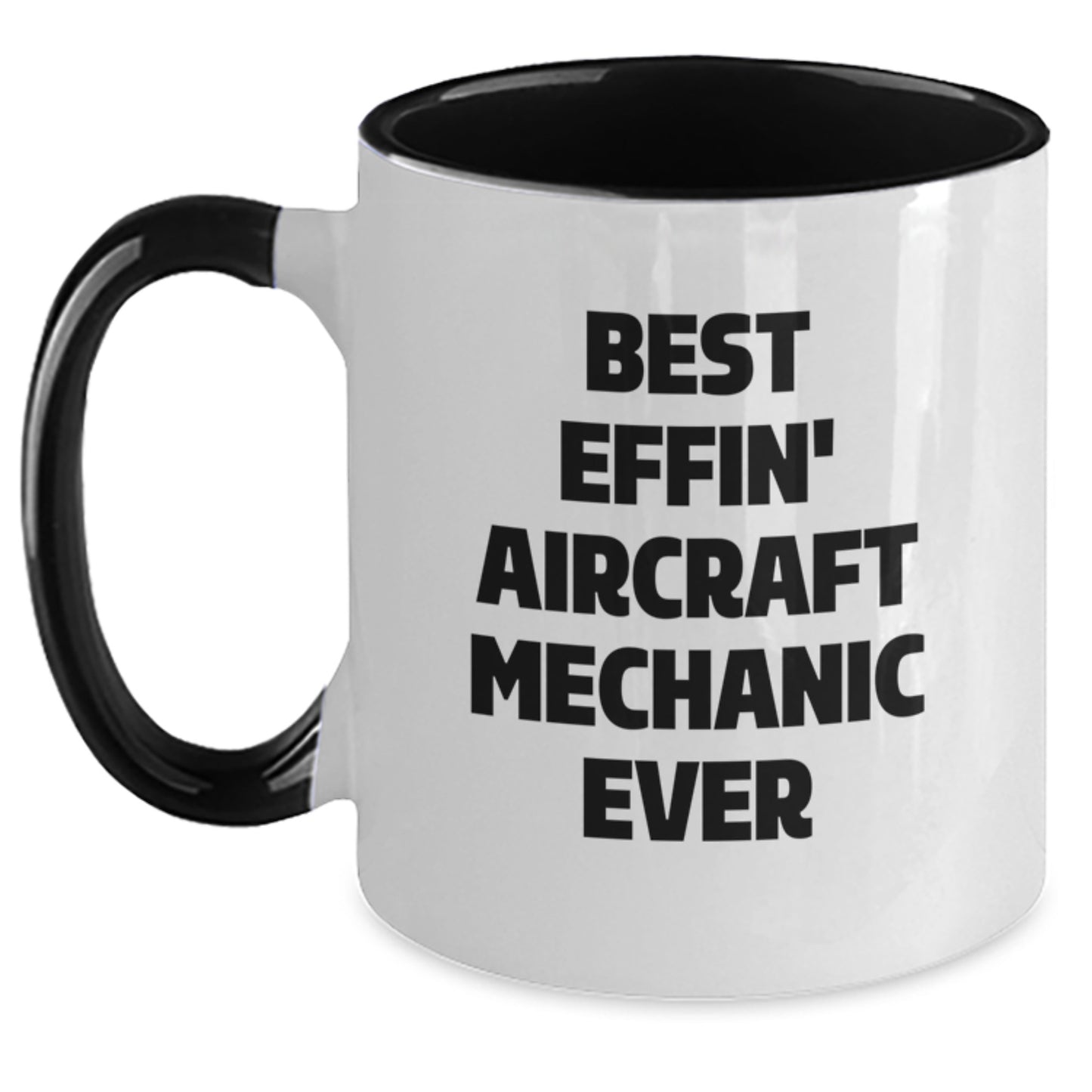 Funny Aircraft Mechanic Gifts for Men - Best Effin' Pilot Ever Two Tone Coffee Mug Black White Valentine's Gifts from Friends - Main